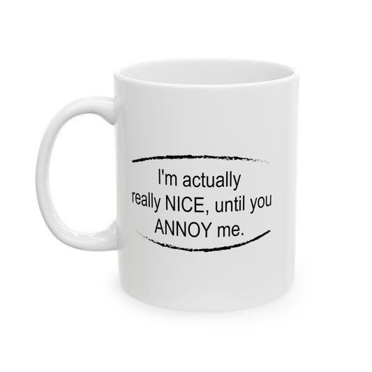 I'm Actually Really Nice, Until You Annoy Me Funny Sarcastic Mug