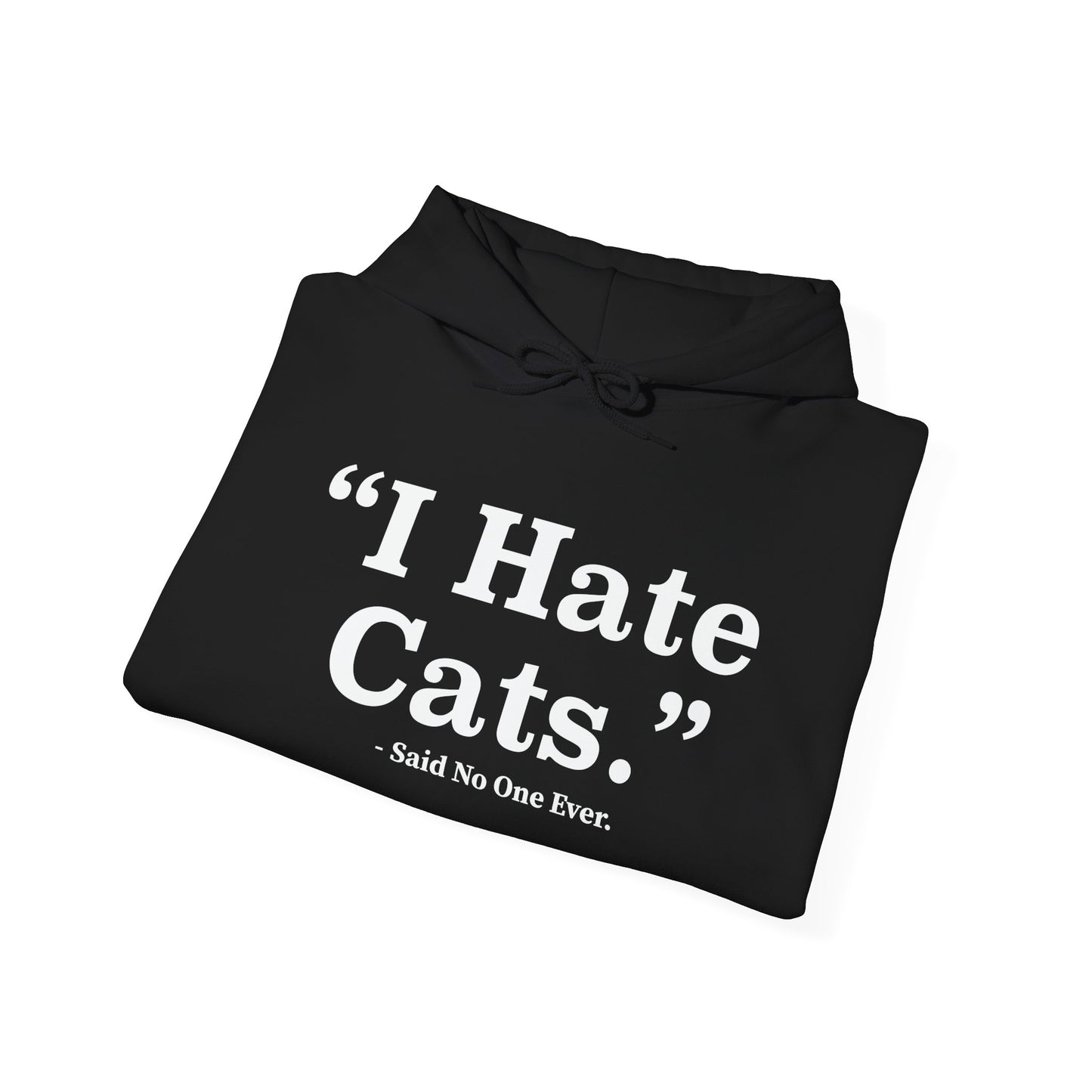 I HATE CATS - Premium Unisex Funny Sarcastic Black Hoodie Sweatshirt