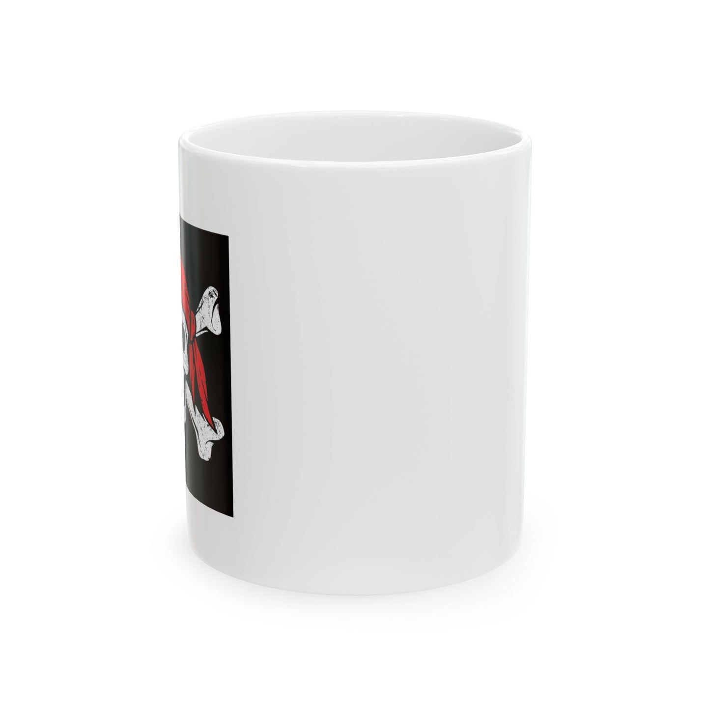 RED BANDANA SKULL White Mug