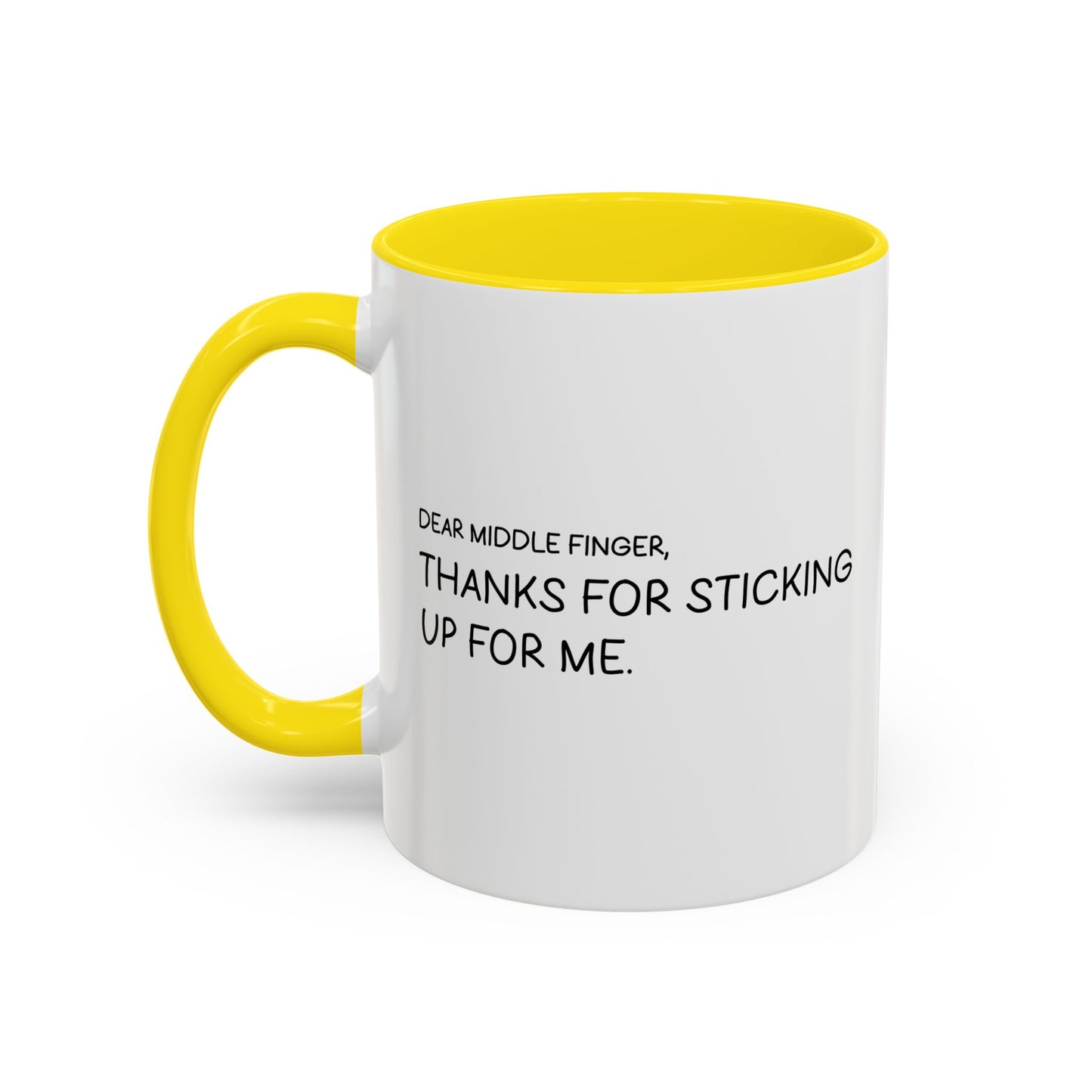 DEAR MIDDLE FINGER Accent BiColor Funny Sarcastic Mug