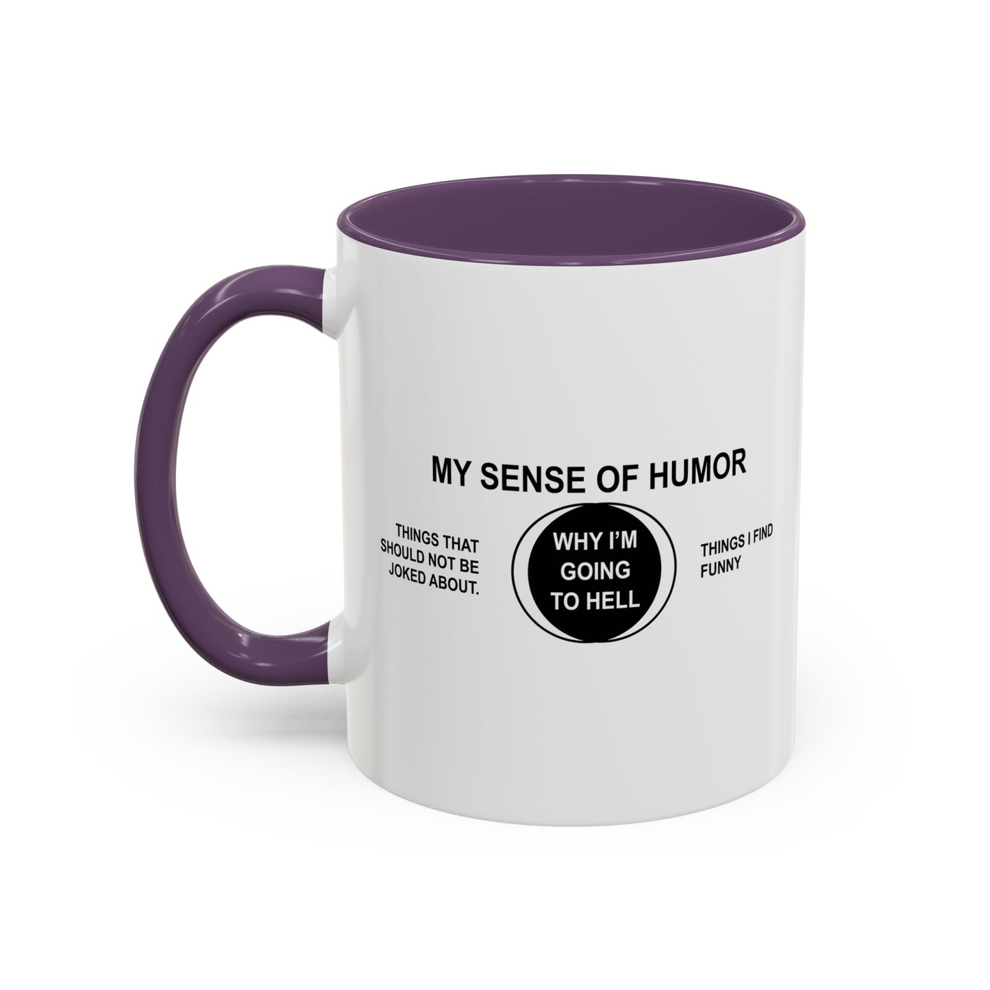 WHY I'MGOING TO HELL Accent BiColor Funny Sarcastic Mug