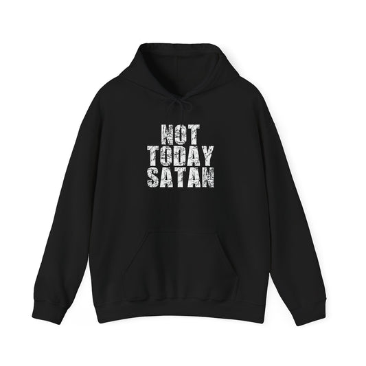 NOT TODAY SATAN - Premium Unisex Funny Sarcastic Black Hoodie Sweatshirt