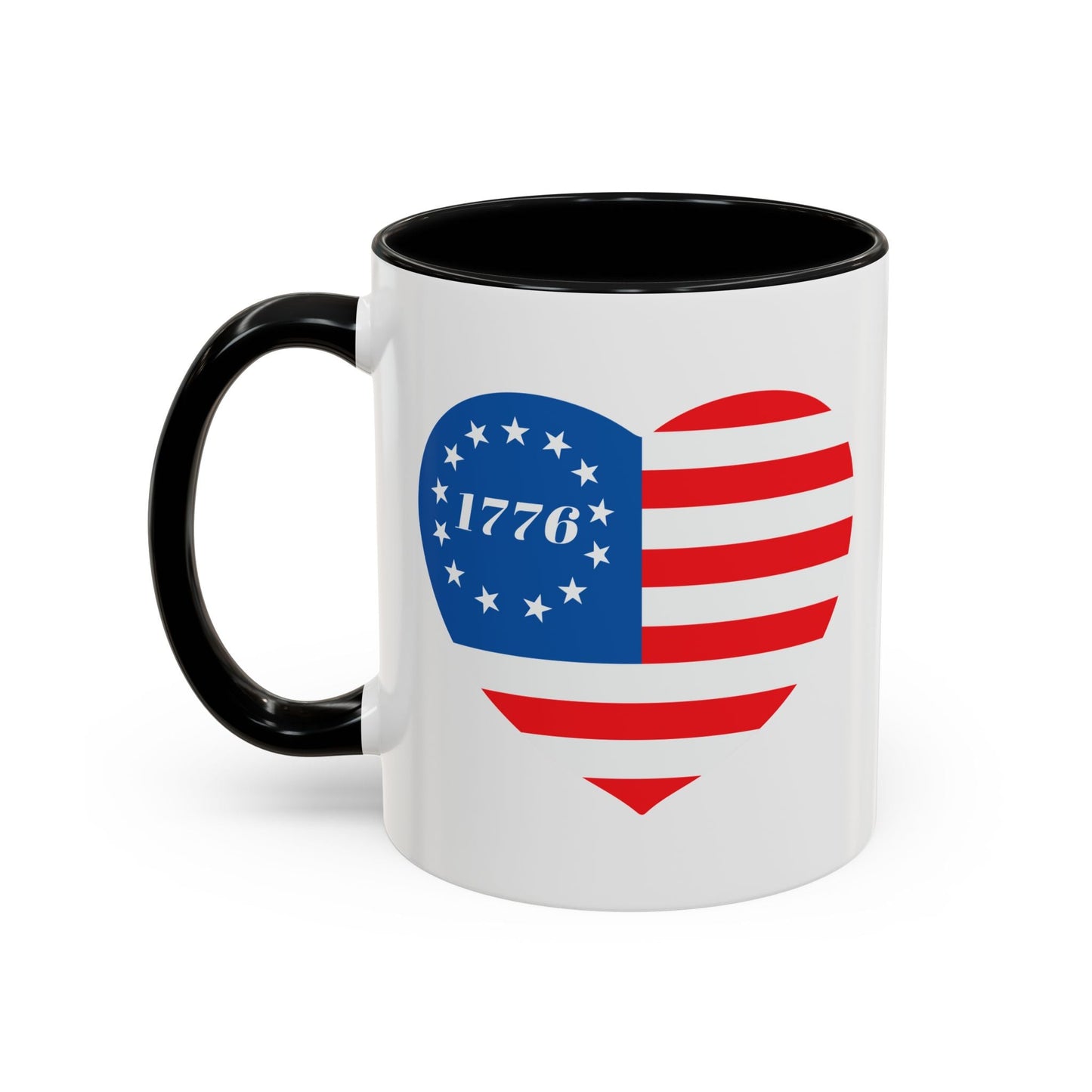 BETSY HEART FLAG 1776 Accent BiColor Funny Sarcastic Mug