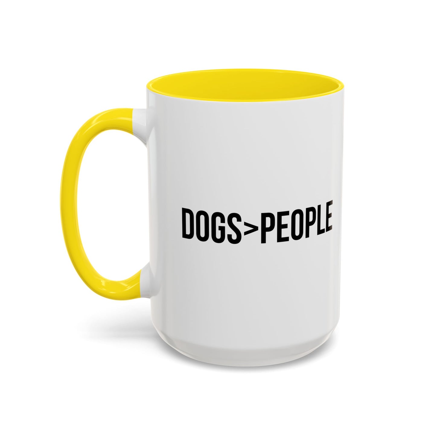 DOGS>PEOPLE Accent BiColor Funny Sarcastic Mug