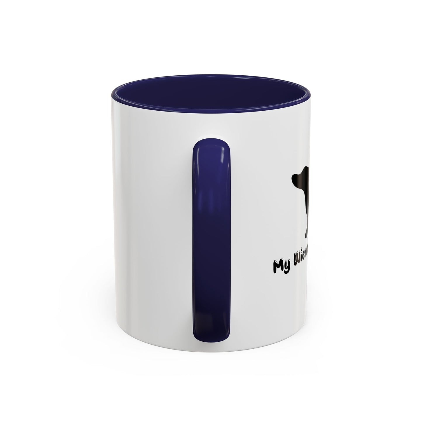 MY WIENER DOES TRICKS Accent BiColor Funny Sarcastic Mug