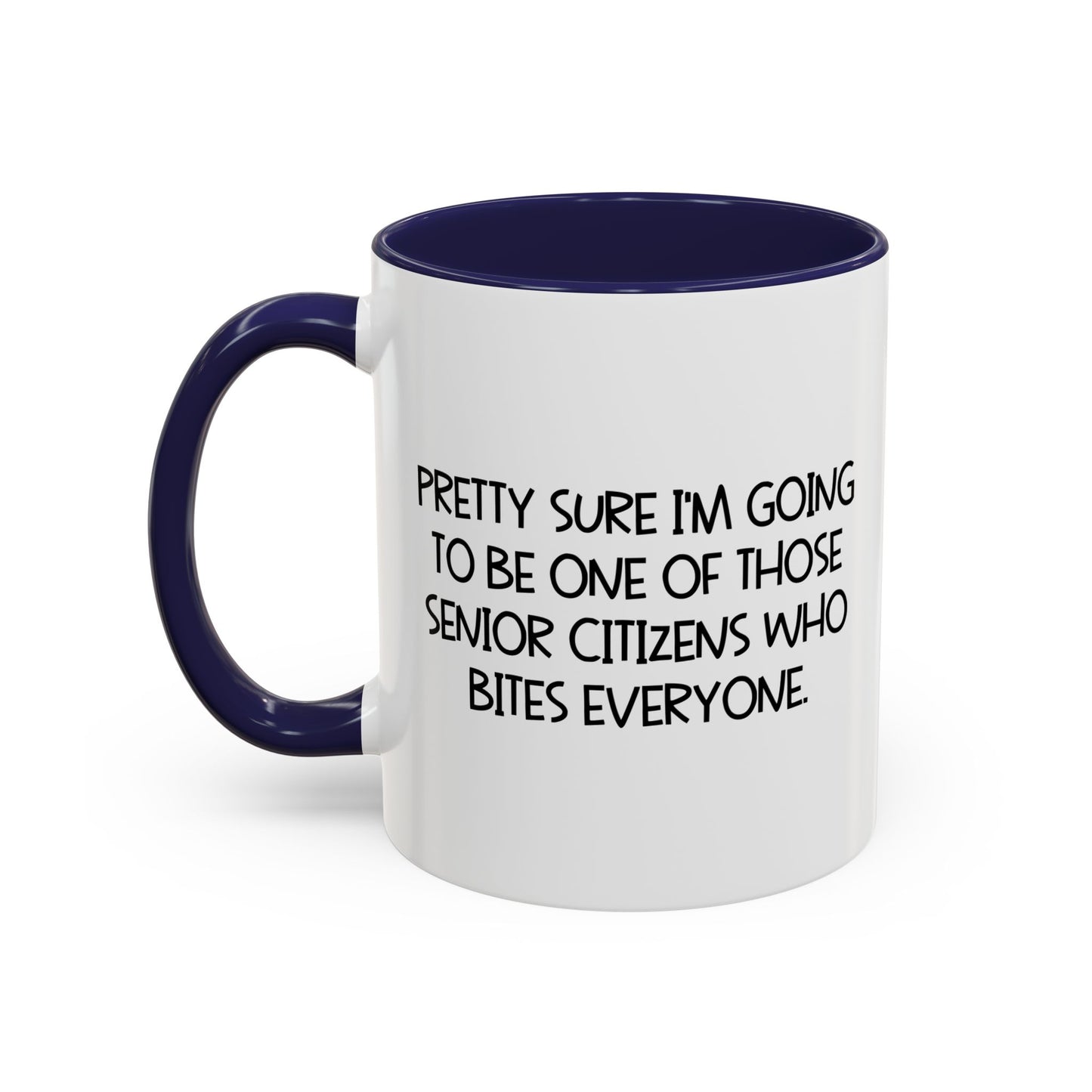 BITES EVERYONE Accent BiColor Funny Sarcastic Mug