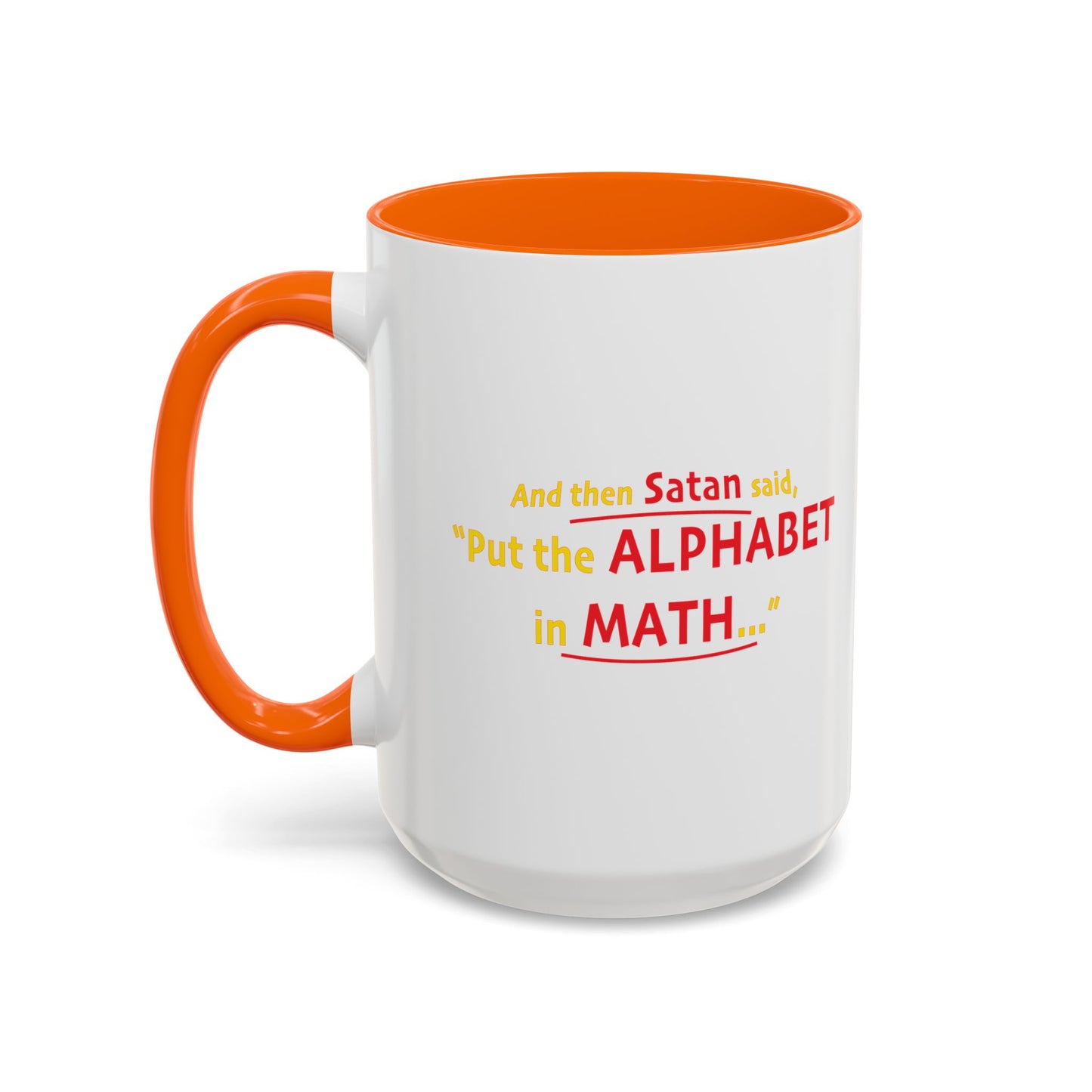 SATAN & MATH Accent BiColor Funny Sarcastic Mug