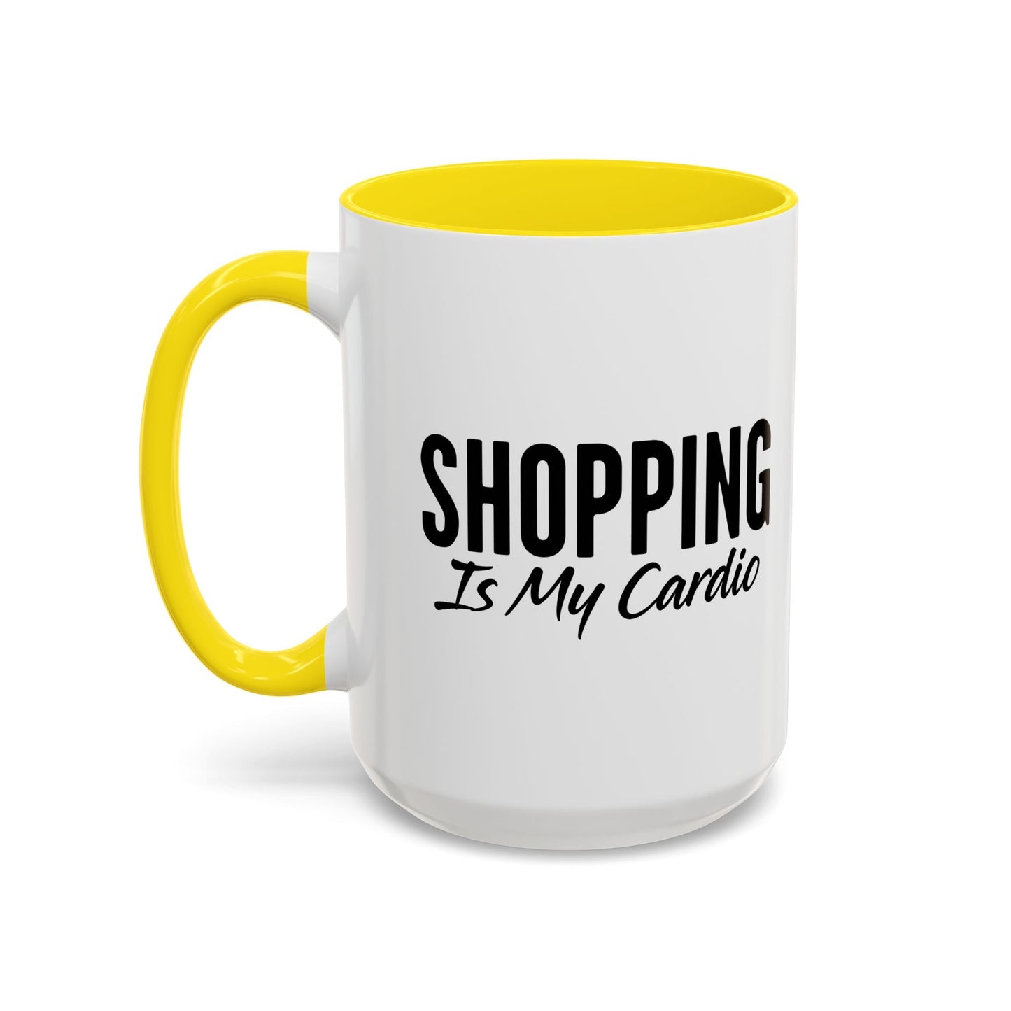 SHOPPING IS MY CARDIO Accent BiColor Funny Sarcastic Mug