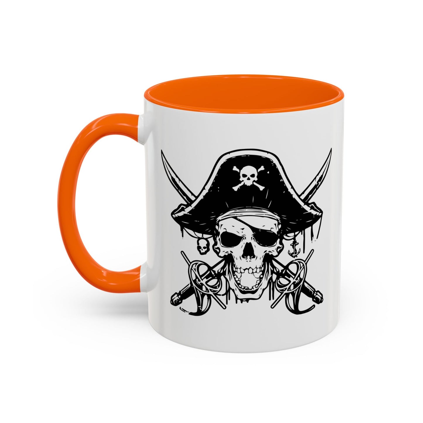 PIRATE SKULL HAT SWORD BONES Accent BiColor Funny Sarcastic Mug