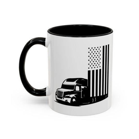 DISTRESS TRUCK AMERICAN FLAG Accent BiColor Funny Sarcastic Mug