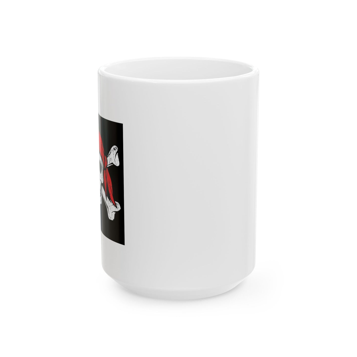 RED BANDANA SKULL White Mug