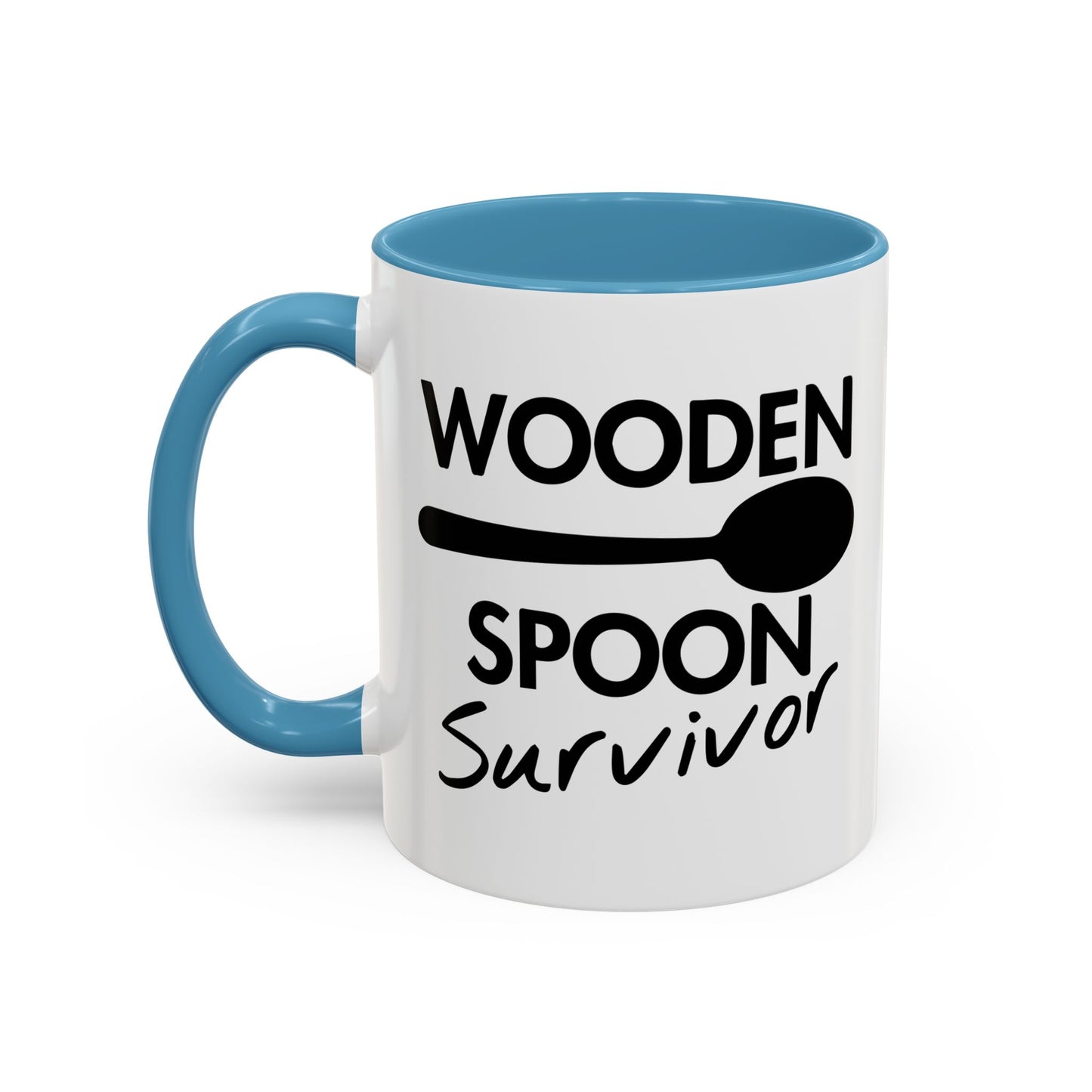 WOODEN SPOON SURVIVOR Accent BiColor Funny Sarcastic Mug