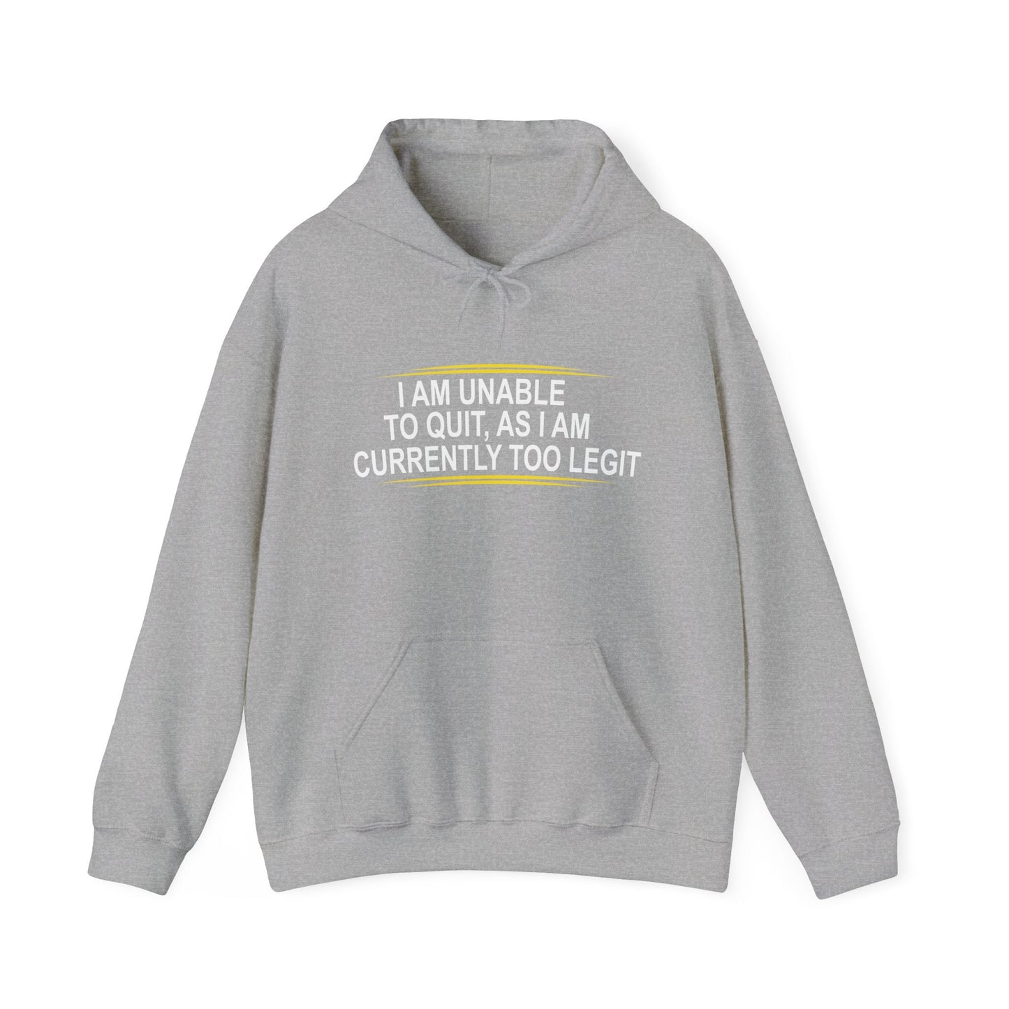 I AM UNABLE TO QUIT - Premium Unisex Funny Sarcastic Black Hoodie Sweatshirt