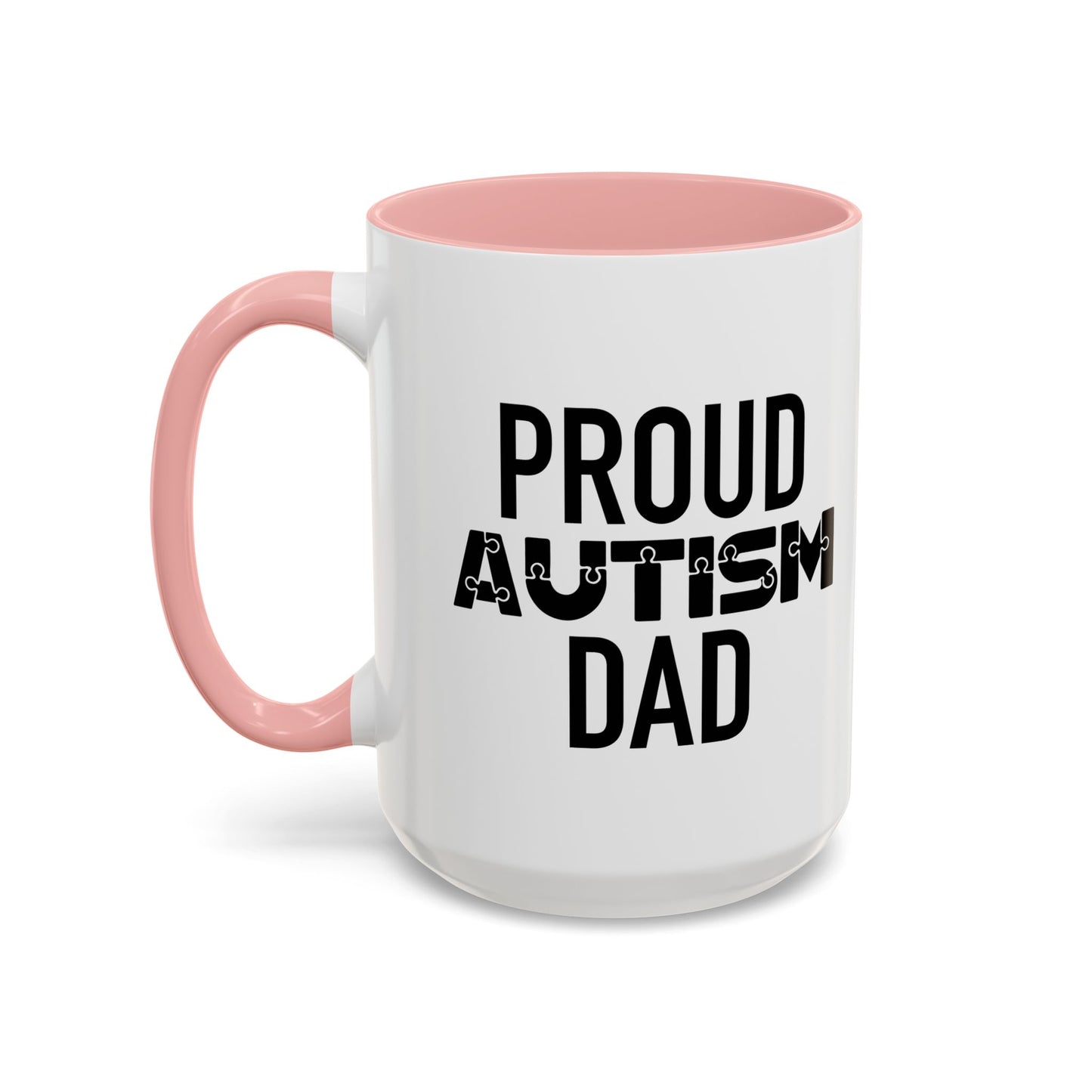 PROUD AUTISM DAD Accent BiColor Mug