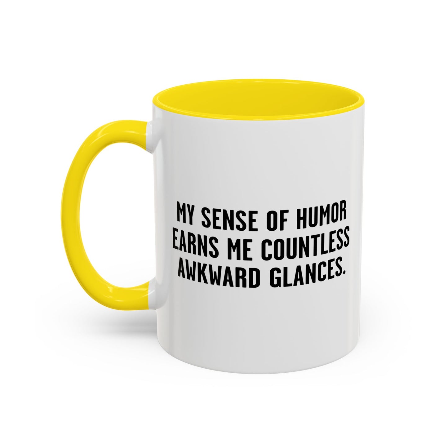 COUNTLESS AWKWARD GLANCES Accent BiColor Funny Sarcastic Mug