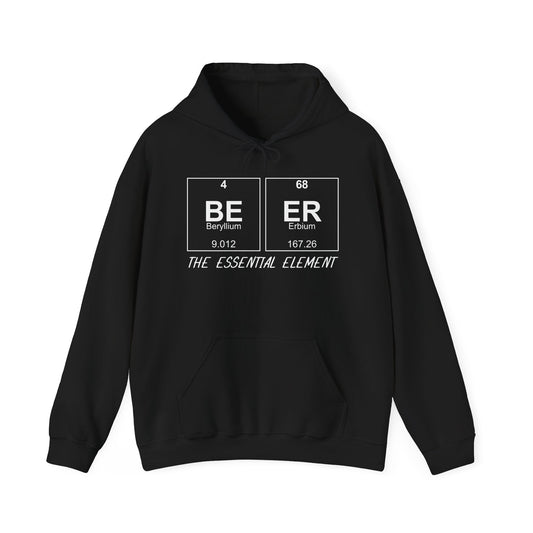 BEER THE ESSENTIAL ELEMENT - Premium Unisex Funny Sarcastic Black Hoodie Sweatshirt