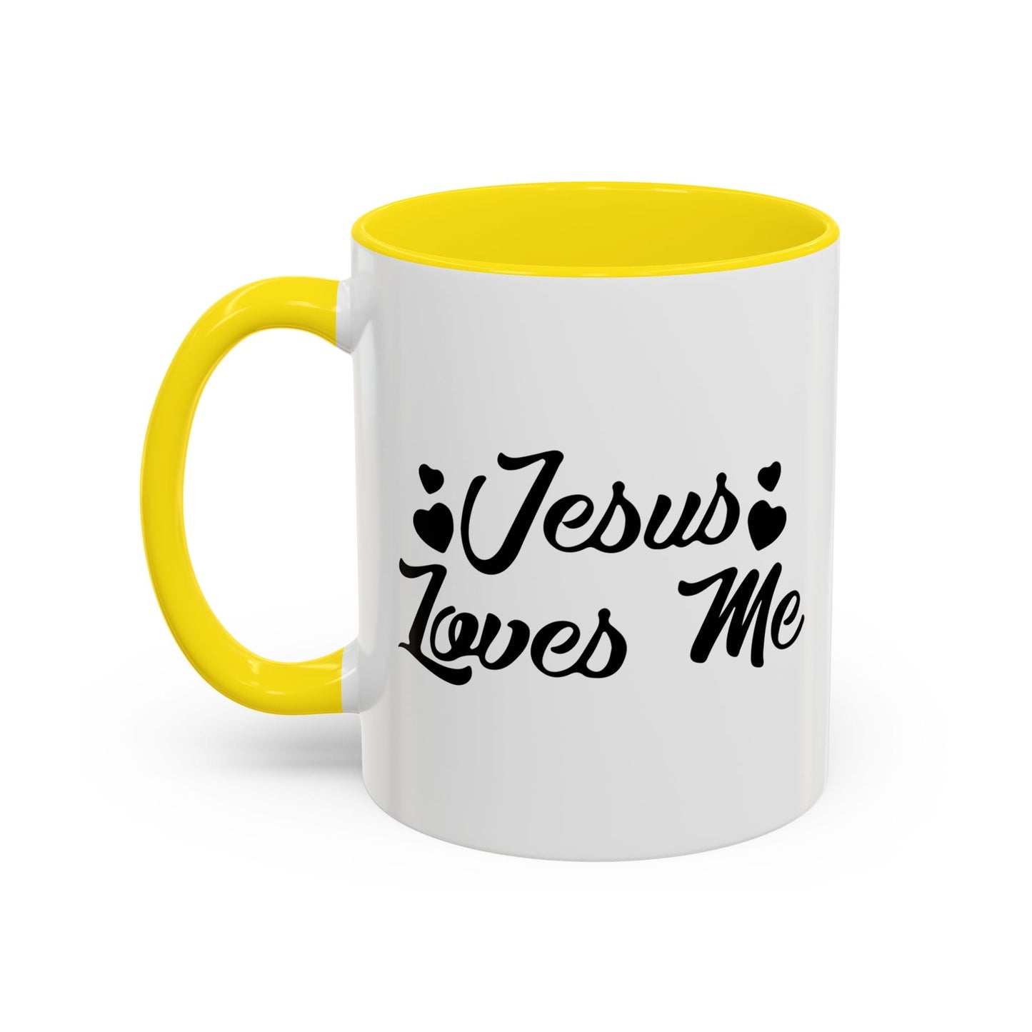 JESUS LOVES ME Accent BiColor Mug