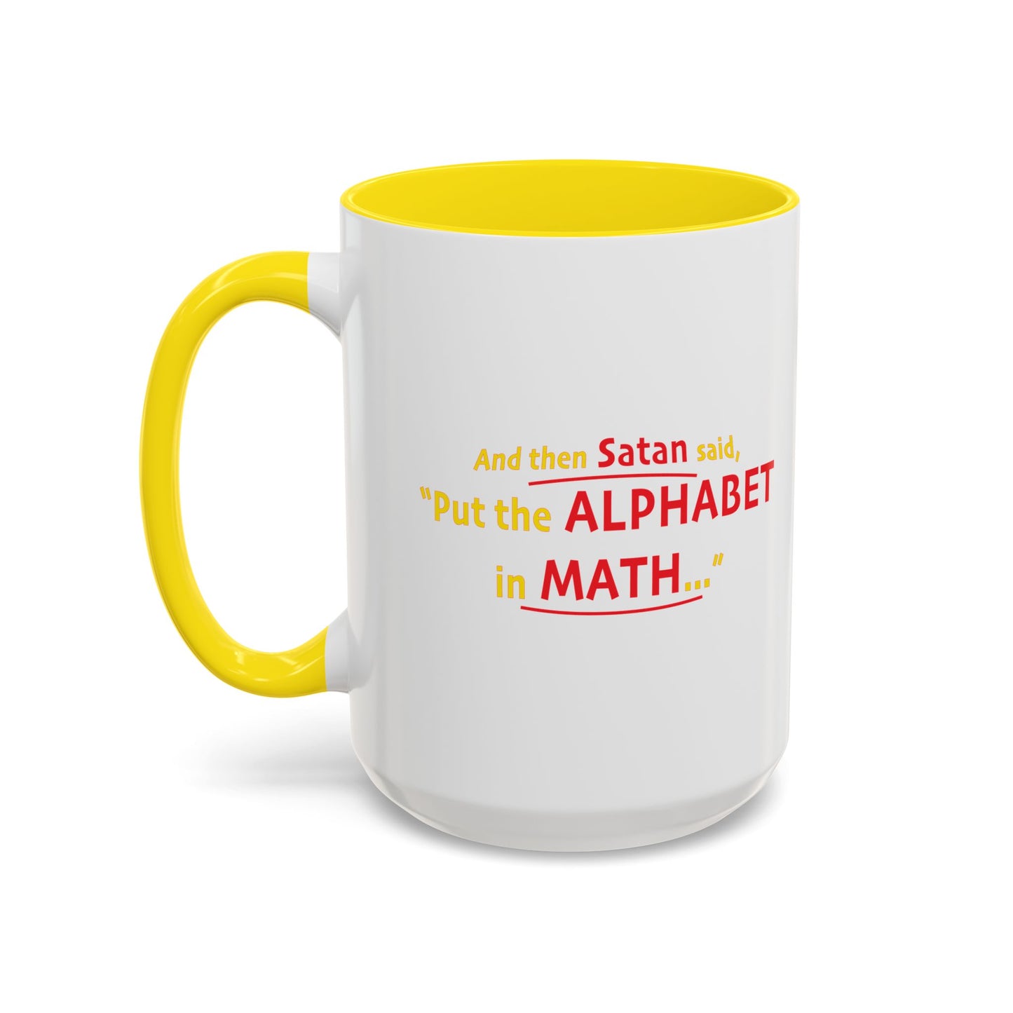 SATAN & MATH Accent BiColor Funny Sarcastic Mug