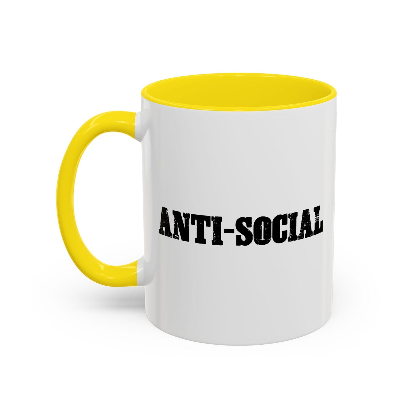 ANTI-SOCIAL Accent BiColor Funny Sarcastic Mug