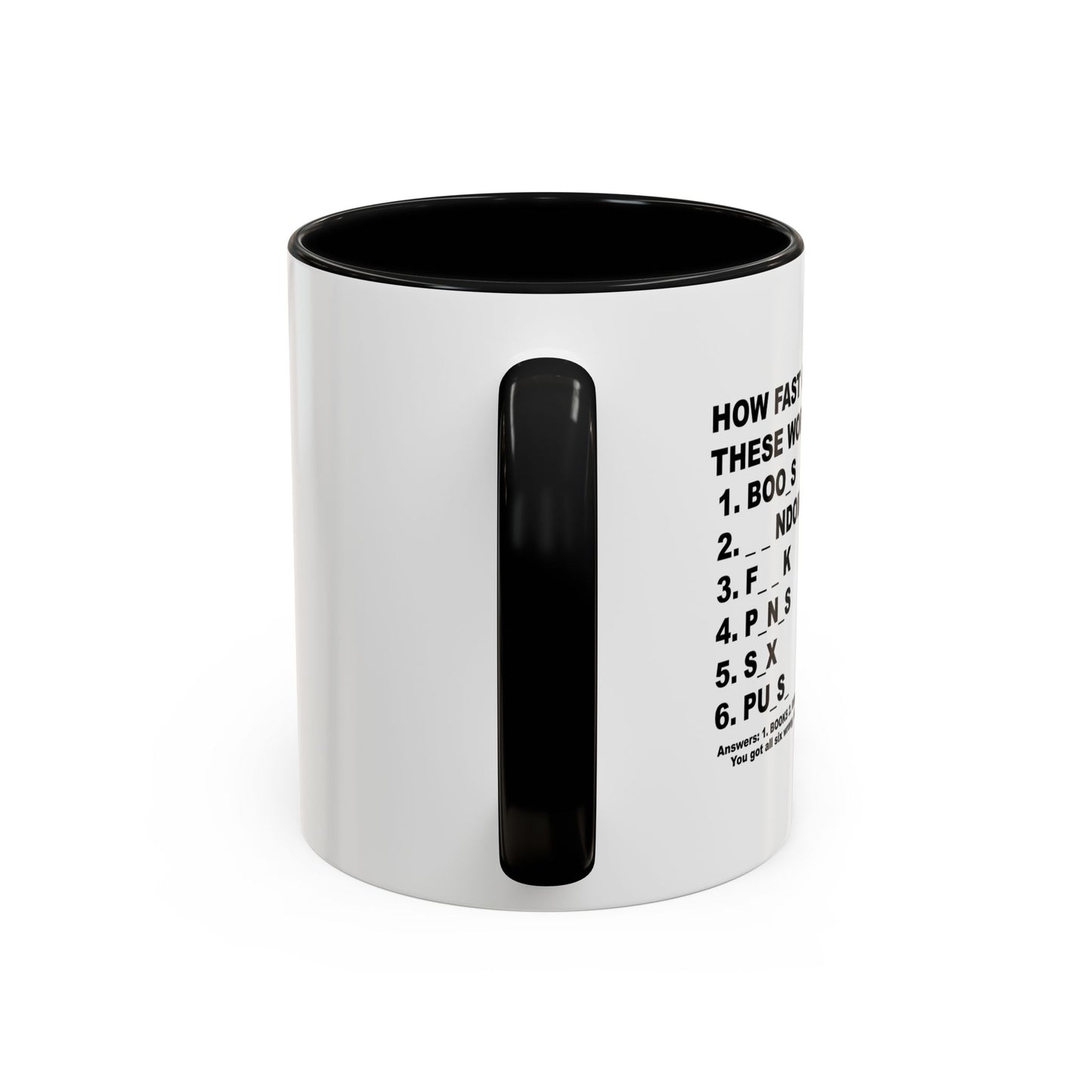 GUESS THESE WORDS Accent BiColor Funny Sarcastic Mug