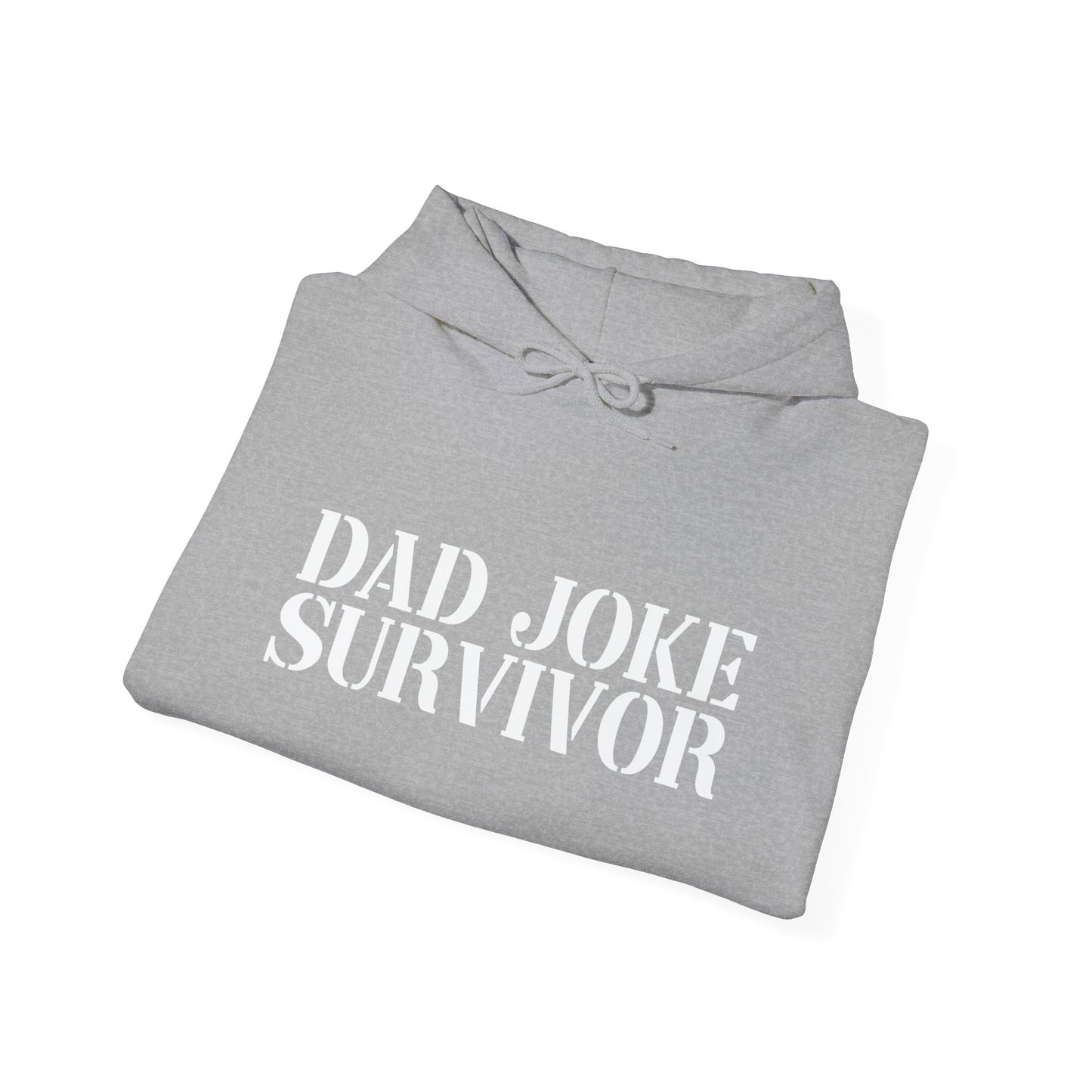 DAD JOKE SURVIVOR - Premium Unisex Funny Sarcastic Black Hoodie Sweatshirt