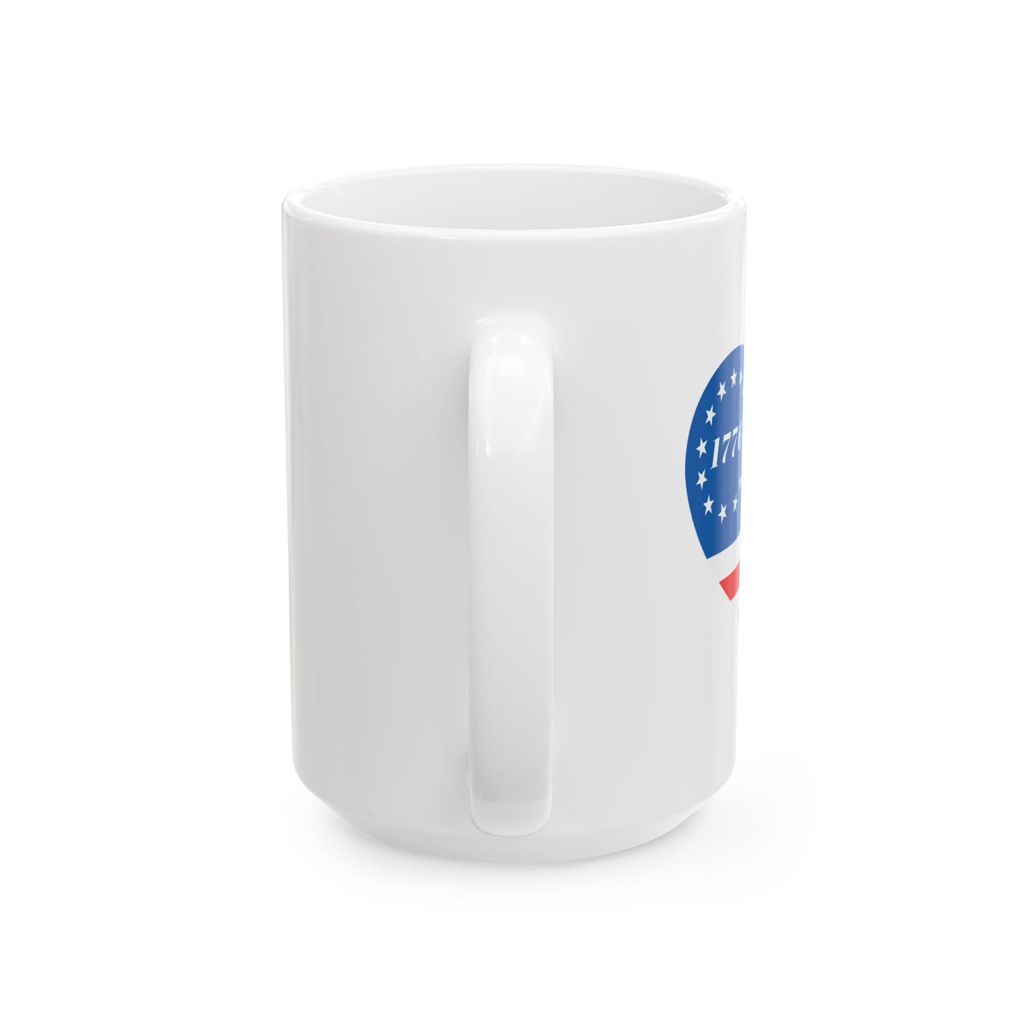 BETSY HEART FLAG 1776 PATRIOTIC WHITE MUG