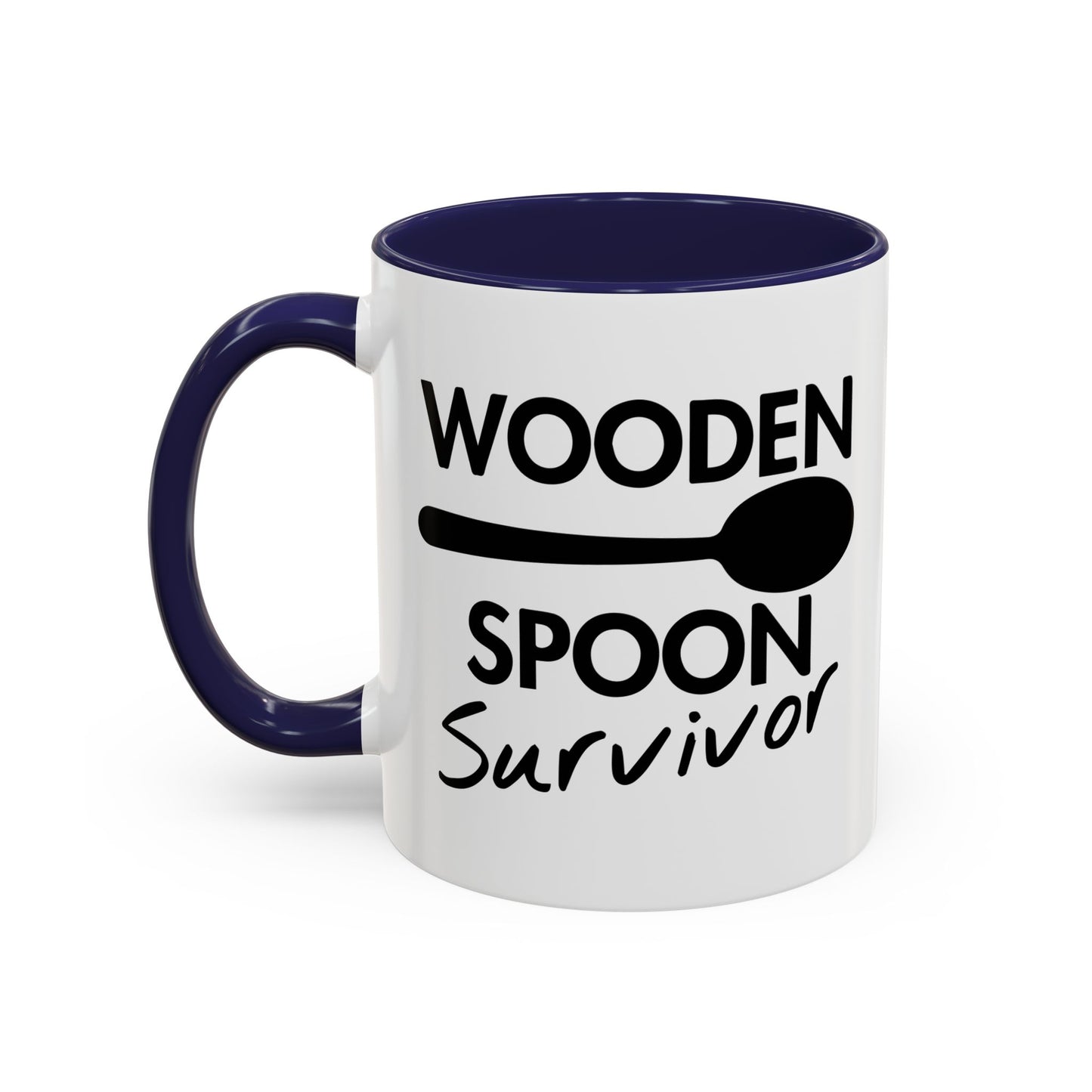 WOODEN SPOON SURVIVOR Accent BiColor Funny Sarcastic Mug