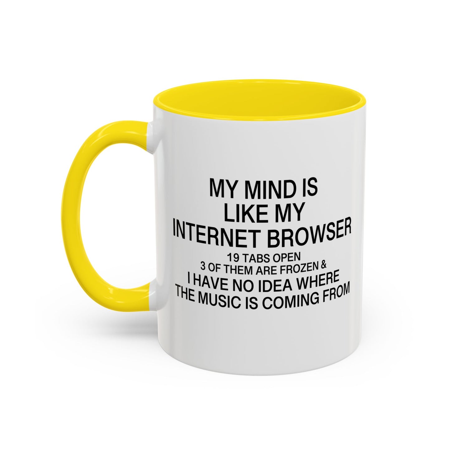 MY MIND IS LIKE MY INTERNET BROWSER Accent BiColor Funny Sarcastic Mug