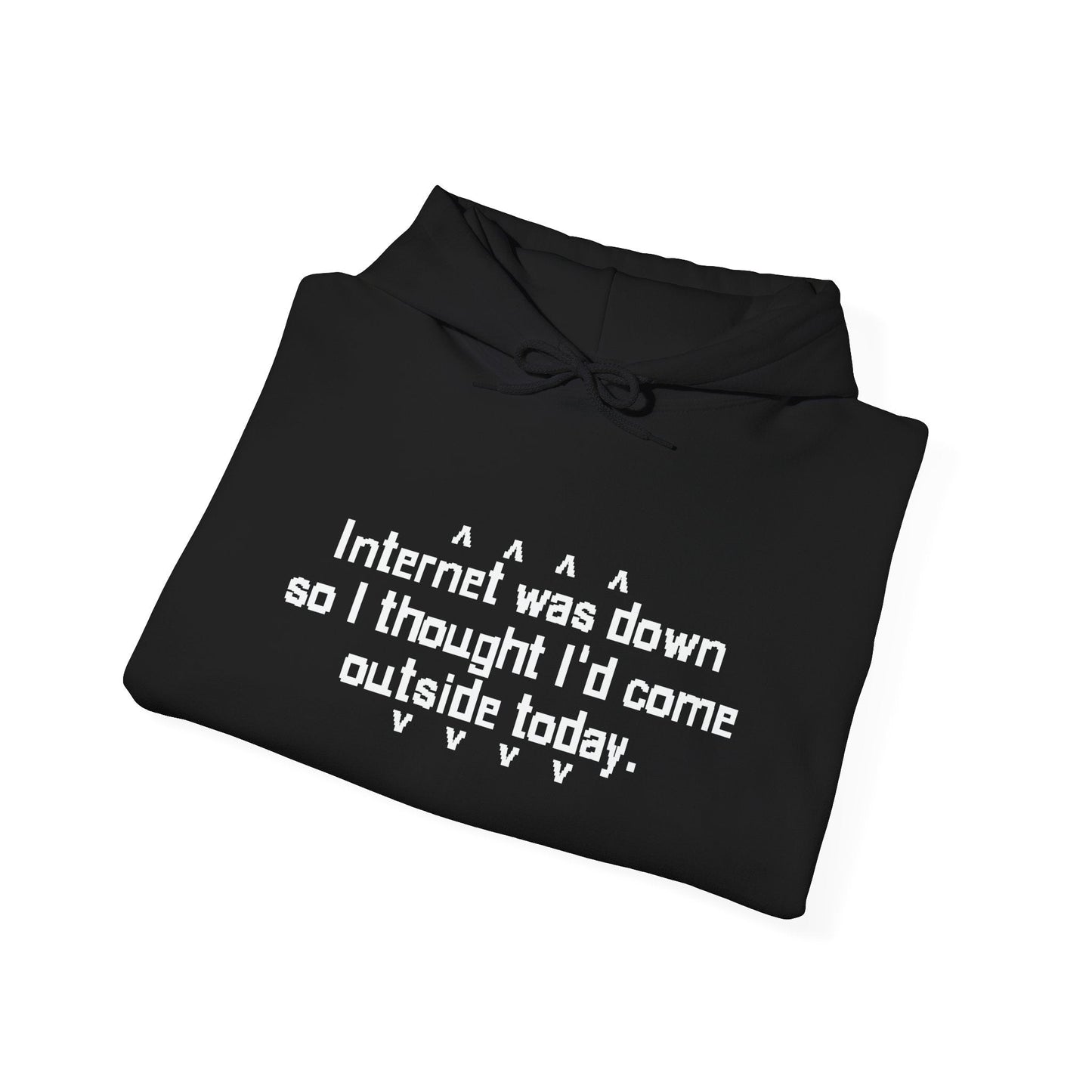 INTERNET WAS DOWN TODAY - Premium Unisex Funny Sarcastic Black Hoodie Sweatshirt