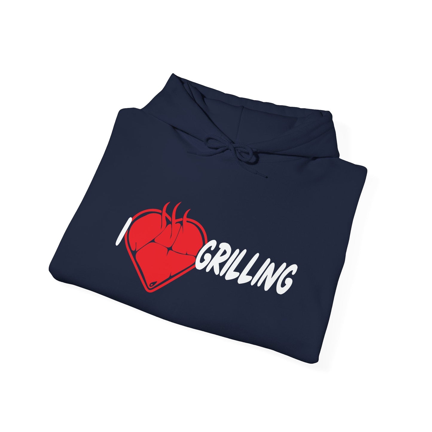 I HEART GRILLING - Premium Unisex Funny Sarcastic Black Hoodie Sweatshirt