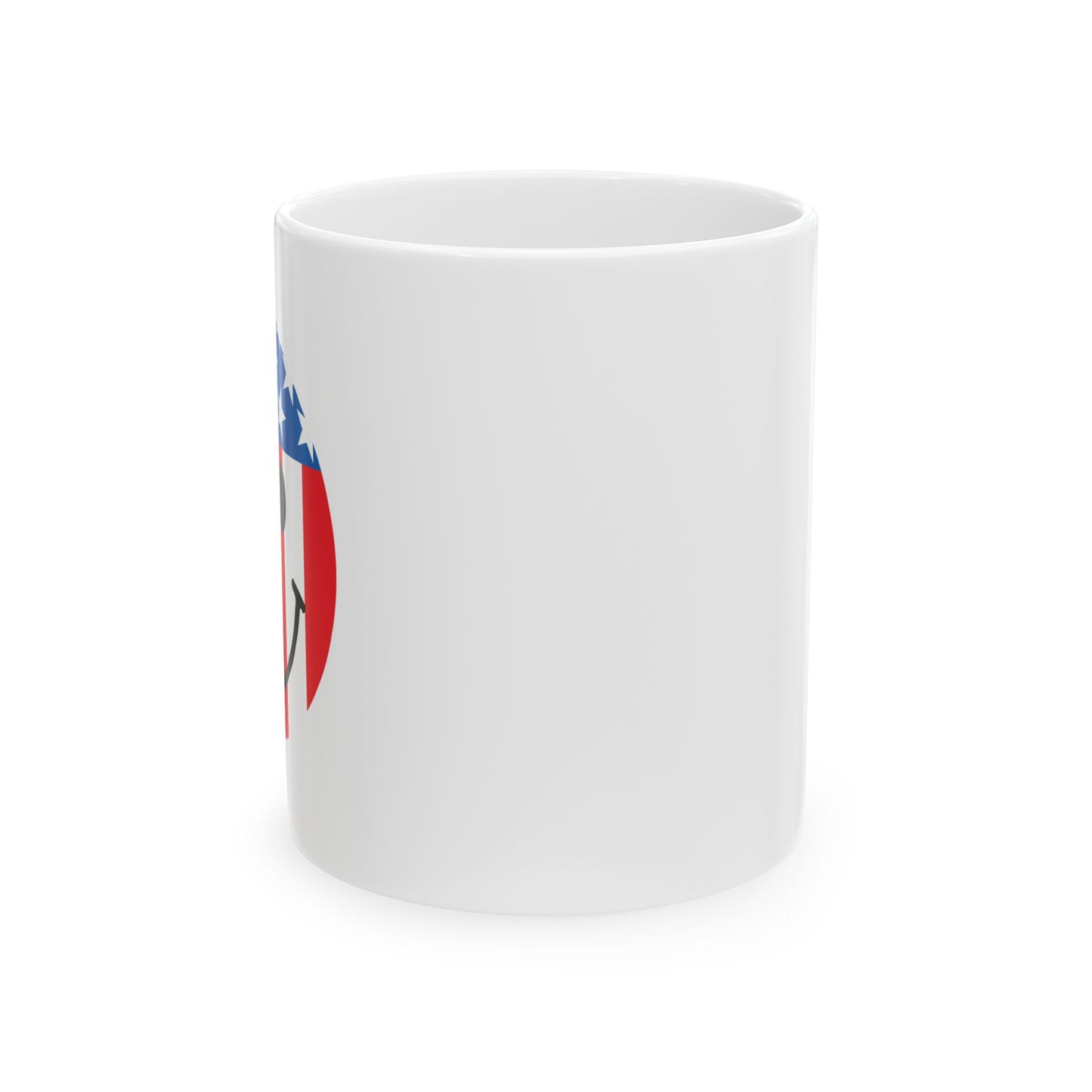 USA SMILY FLAG FUNNY SARCASTIC WHITE MUG