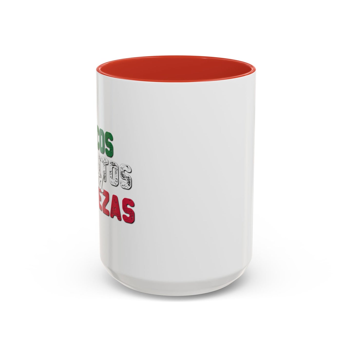 TACOS BURRITOS AND CERVEZAS Accent BiColor Funny Sarcastic Mug