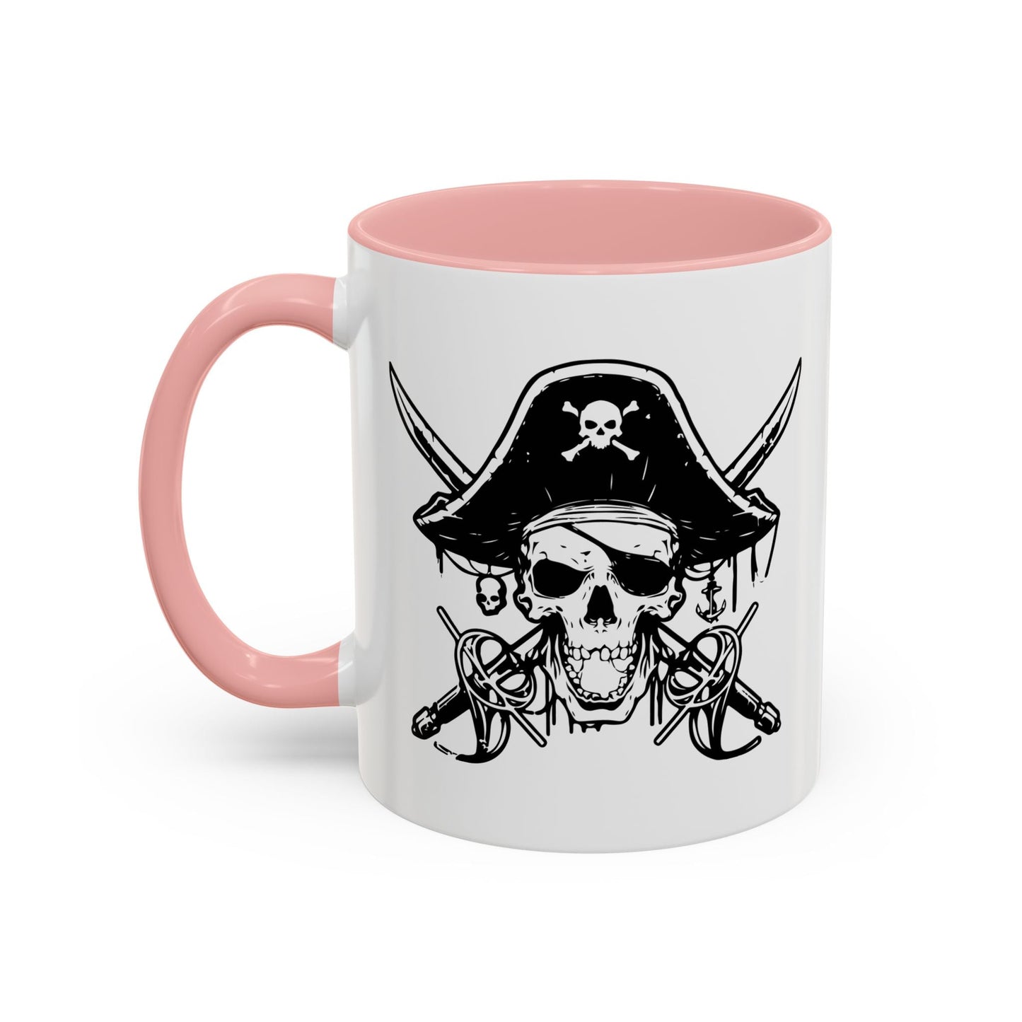 PIRATE SKULL HAT SWORD BONES Accent BiColor Funny Sarcastic Mug