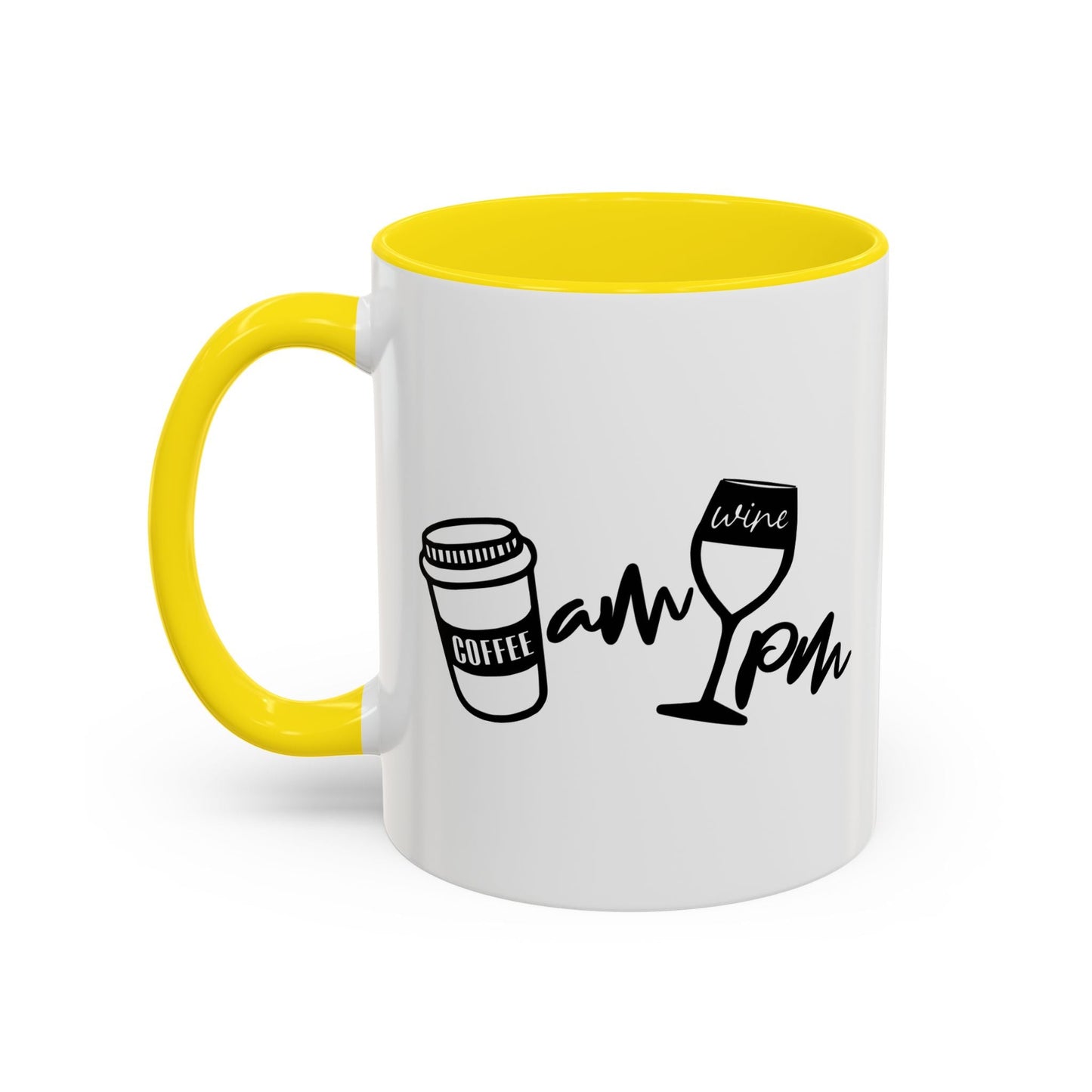 AM PM DRINKS Accent BiColor Funny Sarcastic Mug