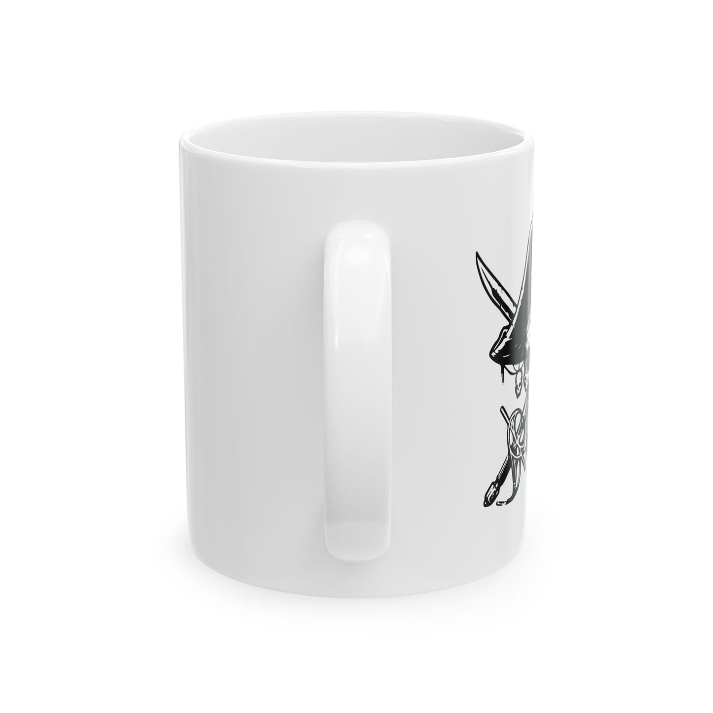 SKULL HAT BONES FUNNY SARCASTIC WHITE MUG