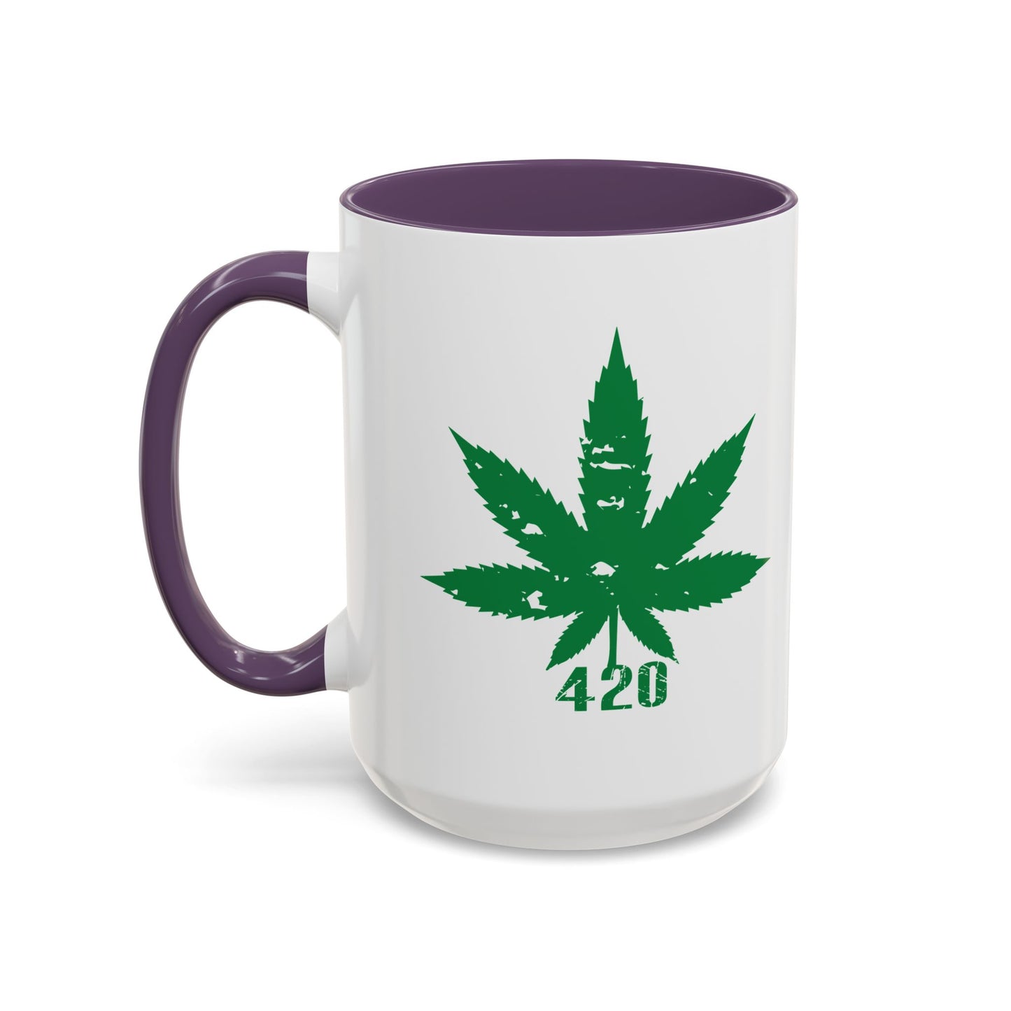 WEED LEAF 420 Accent BiColor Funny Sarcastic Mug