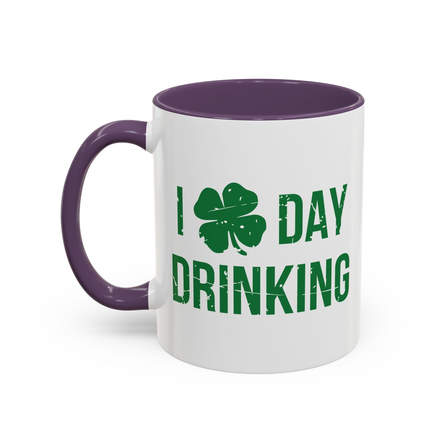 I HEART DAY DRINKING Accent BiColor Funny Sarcastic Mug