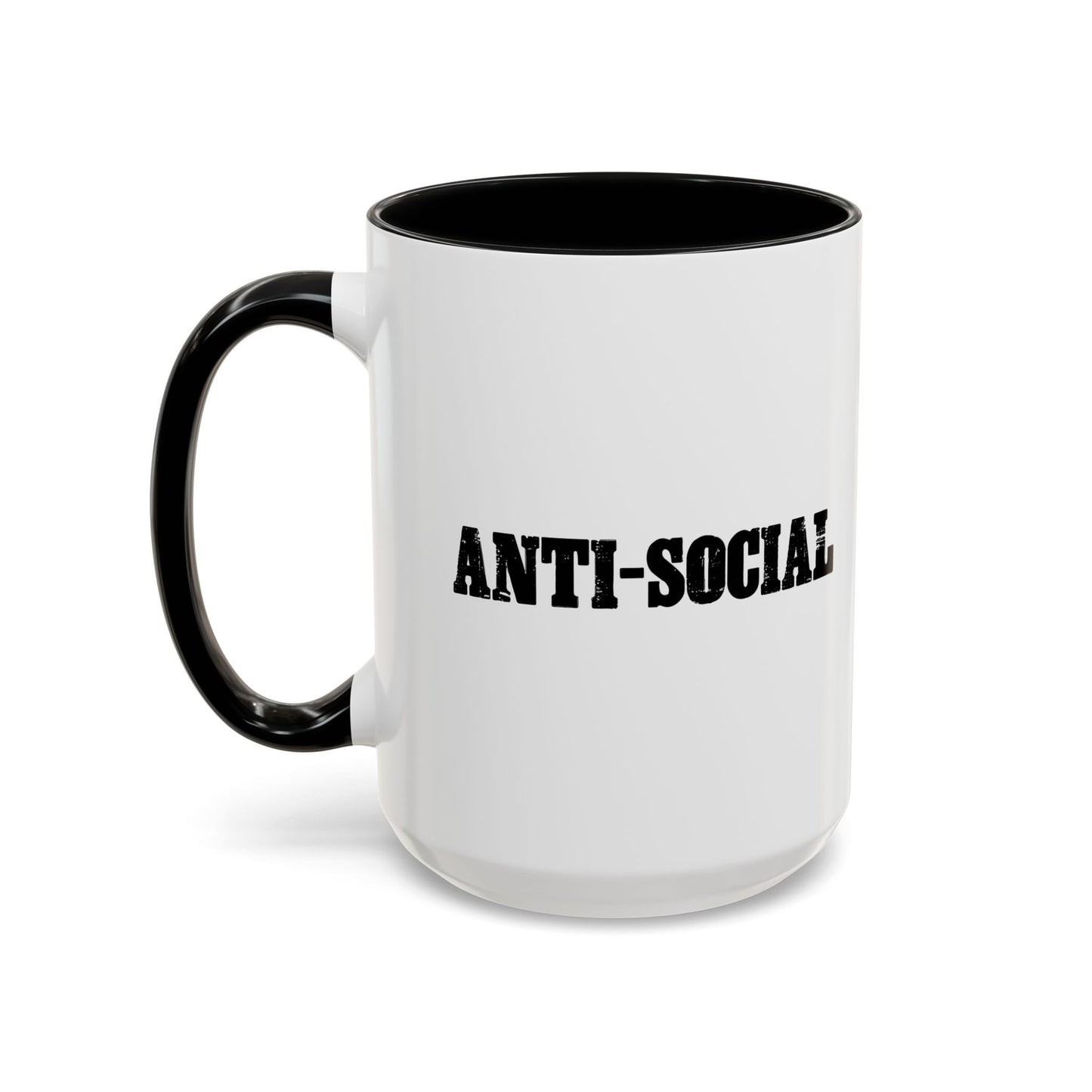 ANTI-SOCIAL Accent BiColor Funny Sarcastic Mug