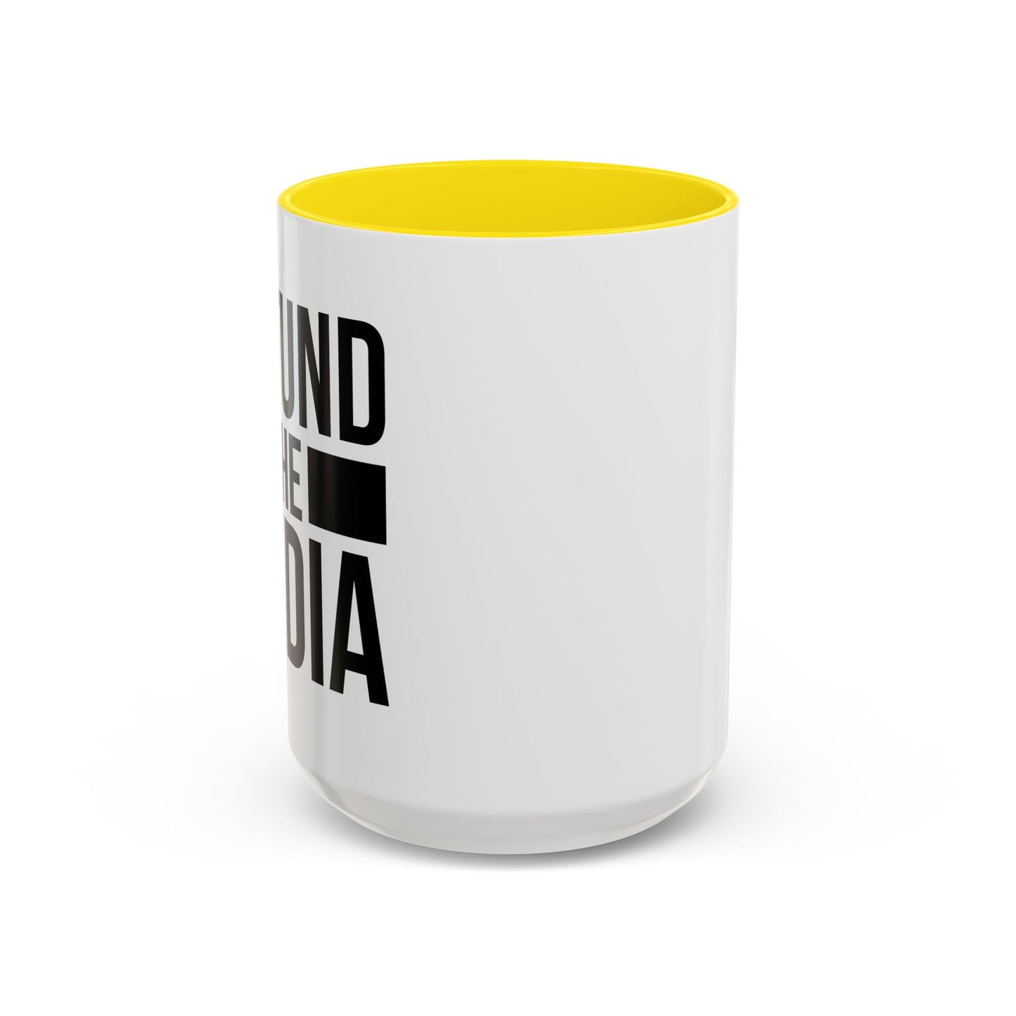 DEFUND THE MEDIA Accent BiColor Funny Sarcastic Mug