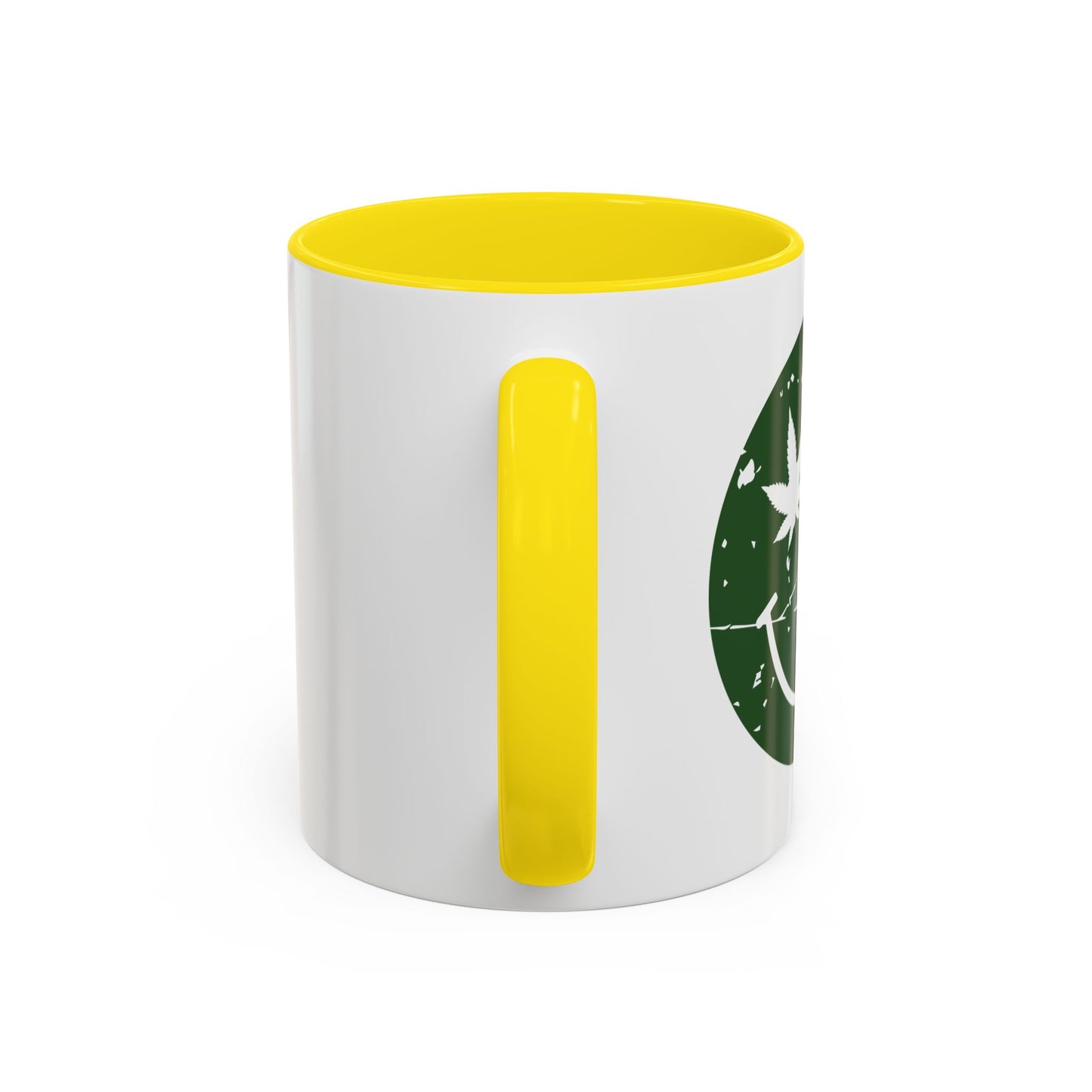 WEED SMILY FACE Accent BiColor Funny Sarcastic Mug