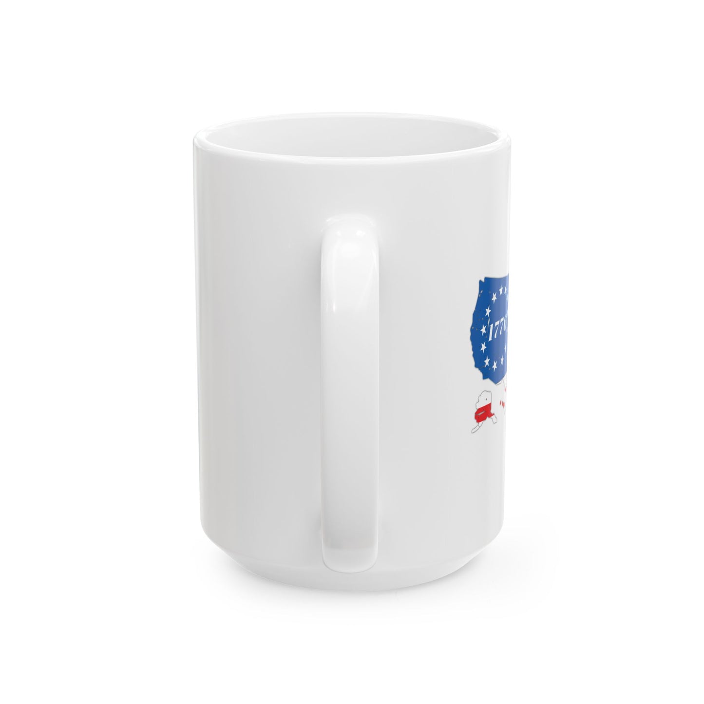 BETSY FLAG USA MAP PATRIOTIC WHITE MUG