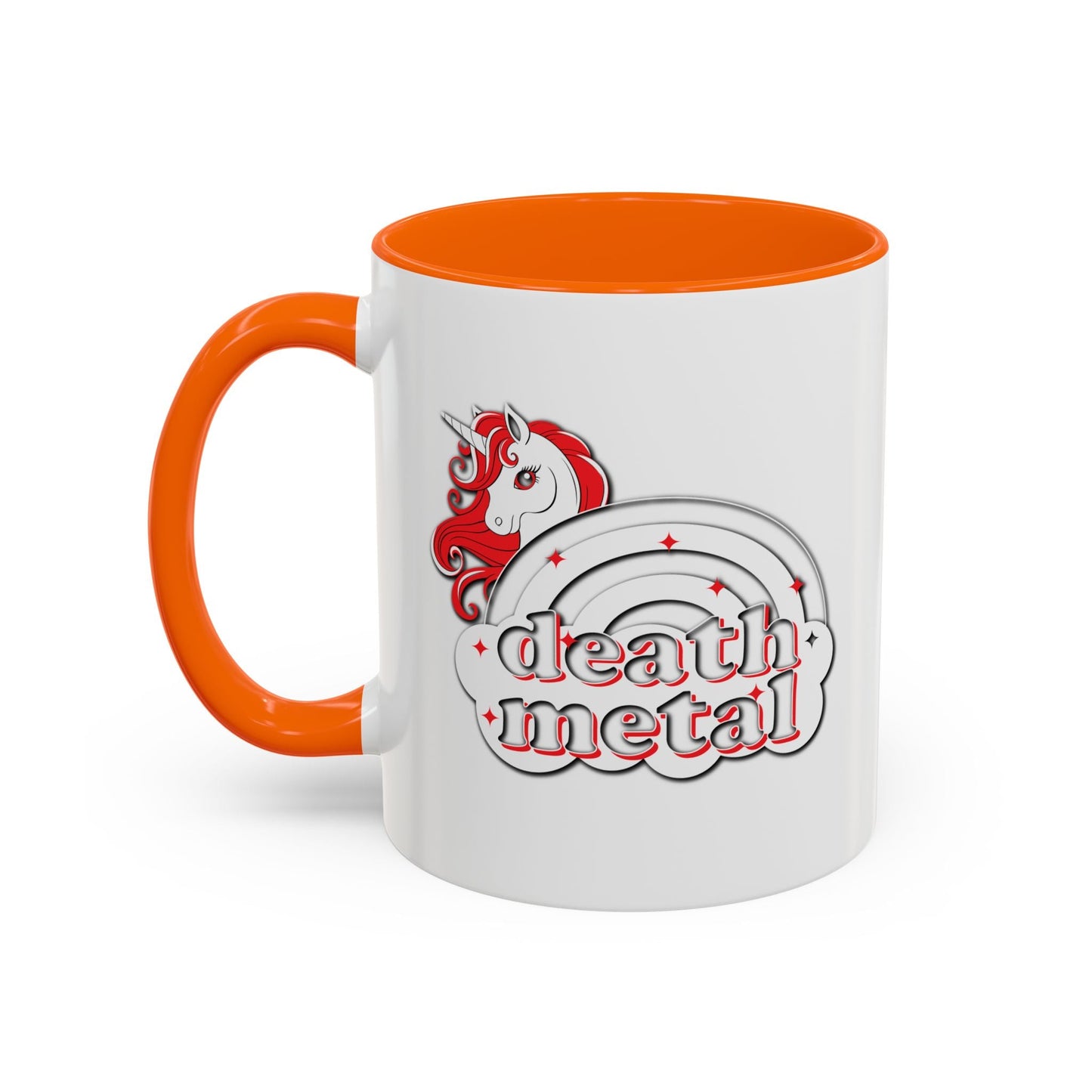 DEATH METAL UNICORN Accent BiColor Funny Sarcastic Mug