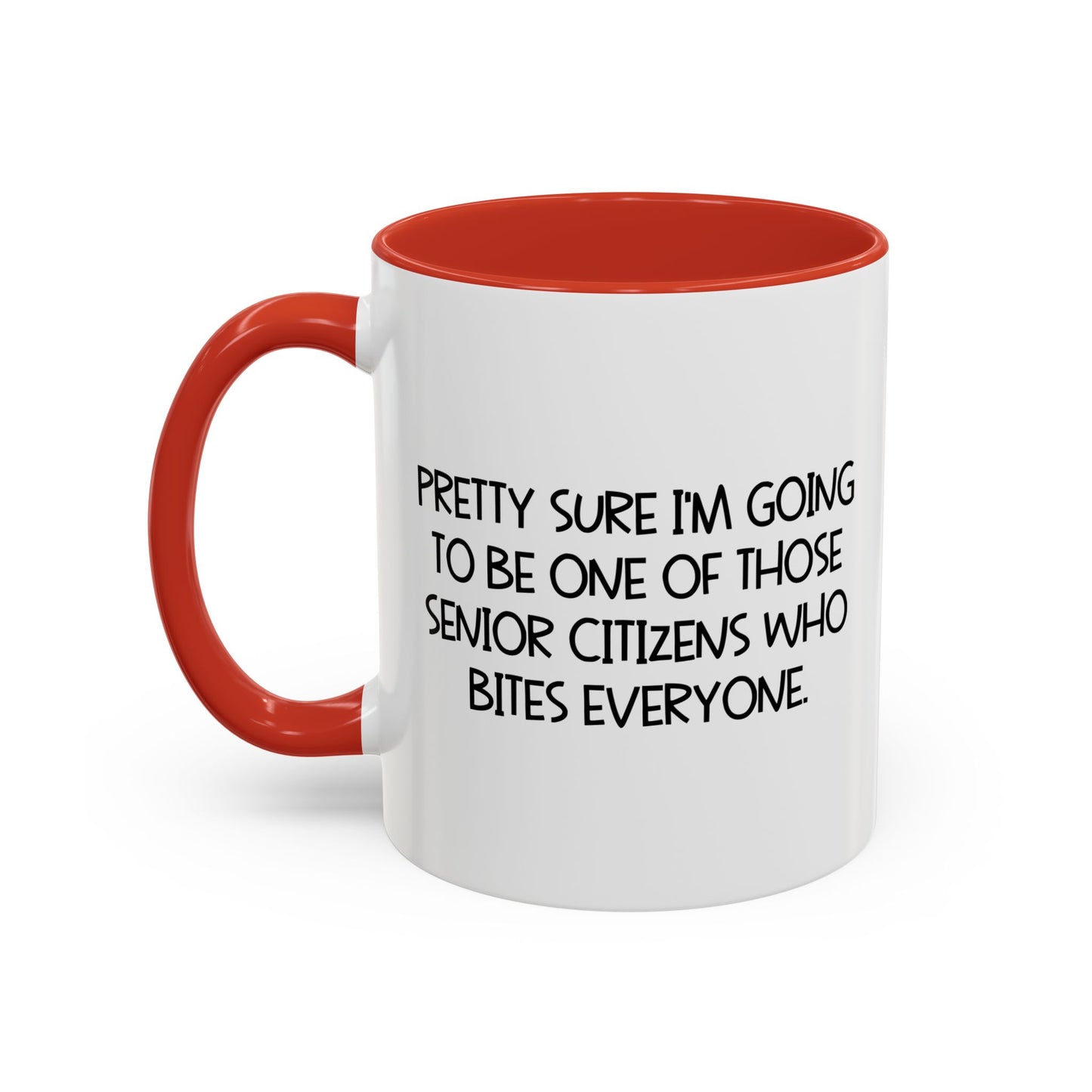 BITES EVERYONE Accent BiColor Funny Sarcastic Mug