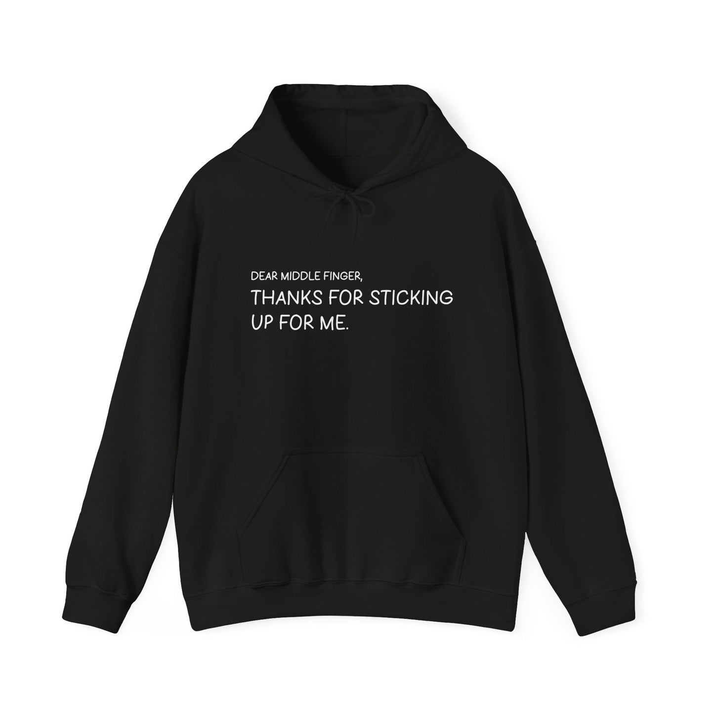 DEAR MIDDLE FINGER - Premium Unisex Funny Sarcastic Black Hoodie Sweatshirt