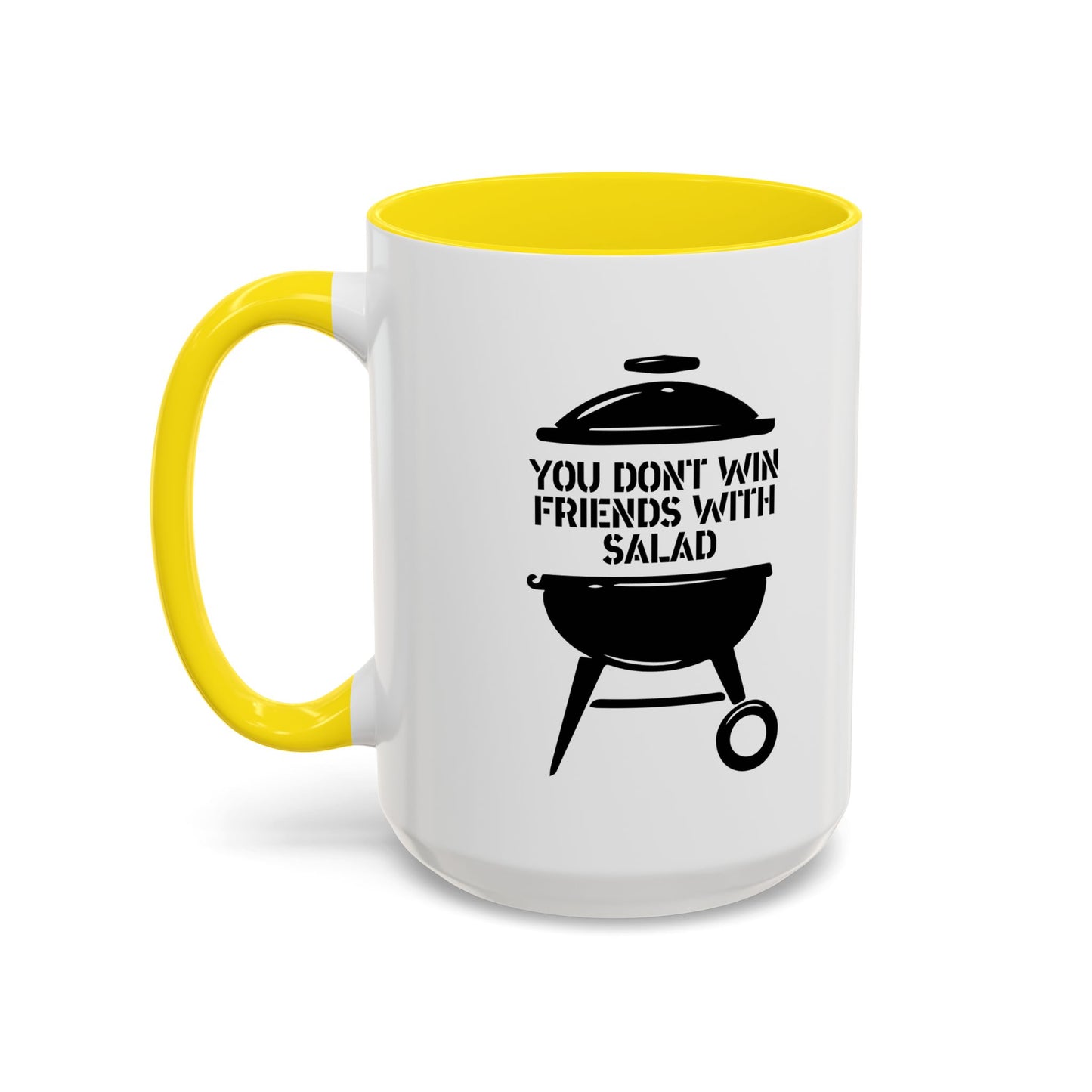 YOU DON’T WIN FRIENDS WITH SALAD Accent BiColor Funny Sarcastic Mug