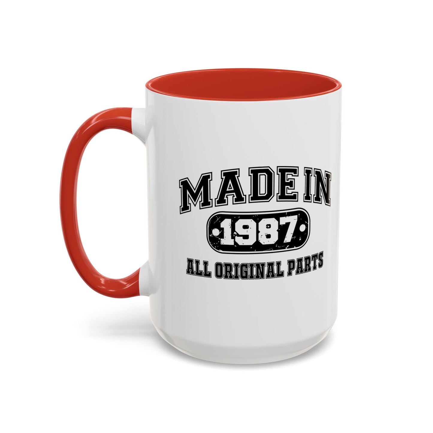 MADE IN 1987 Accent BiColor Funny Sarcastic Mug