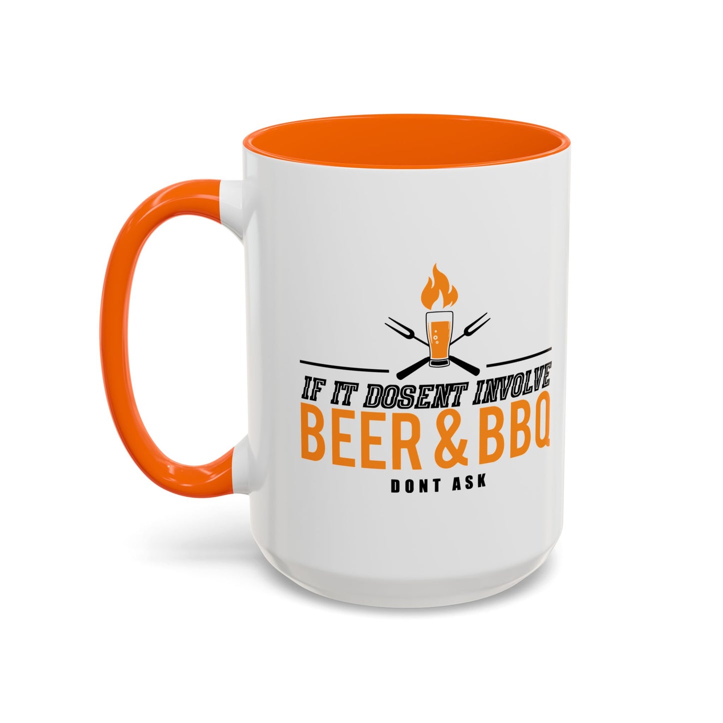 IF IT DOESN'T INVOLVE BEER & BBQ Accent BiColor Funny Sarcastic Mug