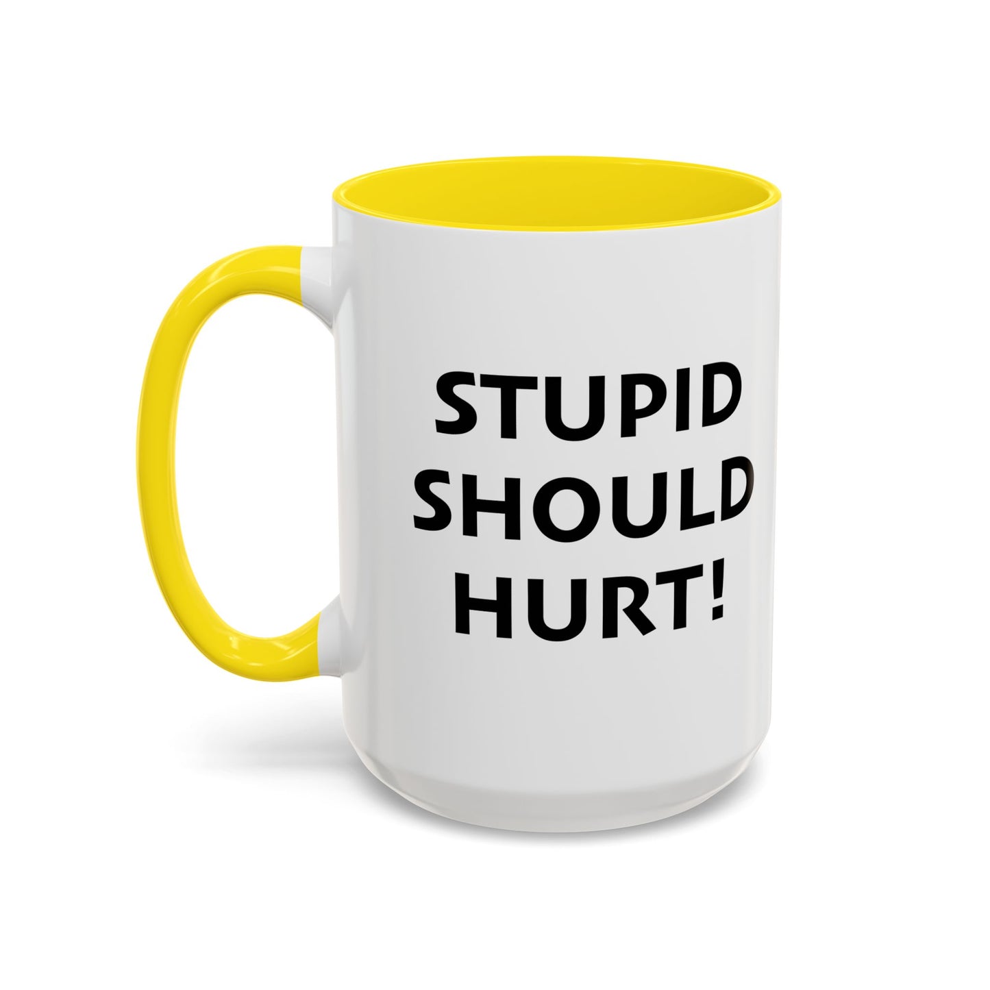 STUPID SHOULD HURT Accent BiColor Funny Sarcastic Mug