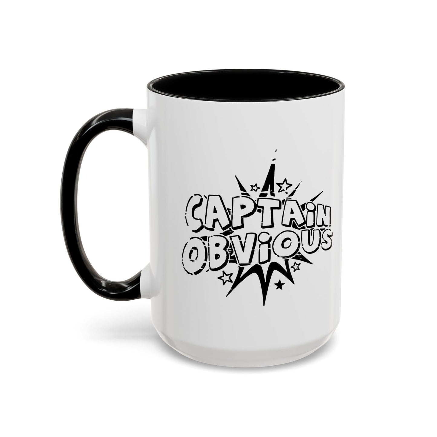 CAPTAIN OBVIOUS Accent BiColor Funny Sarcastic Mug