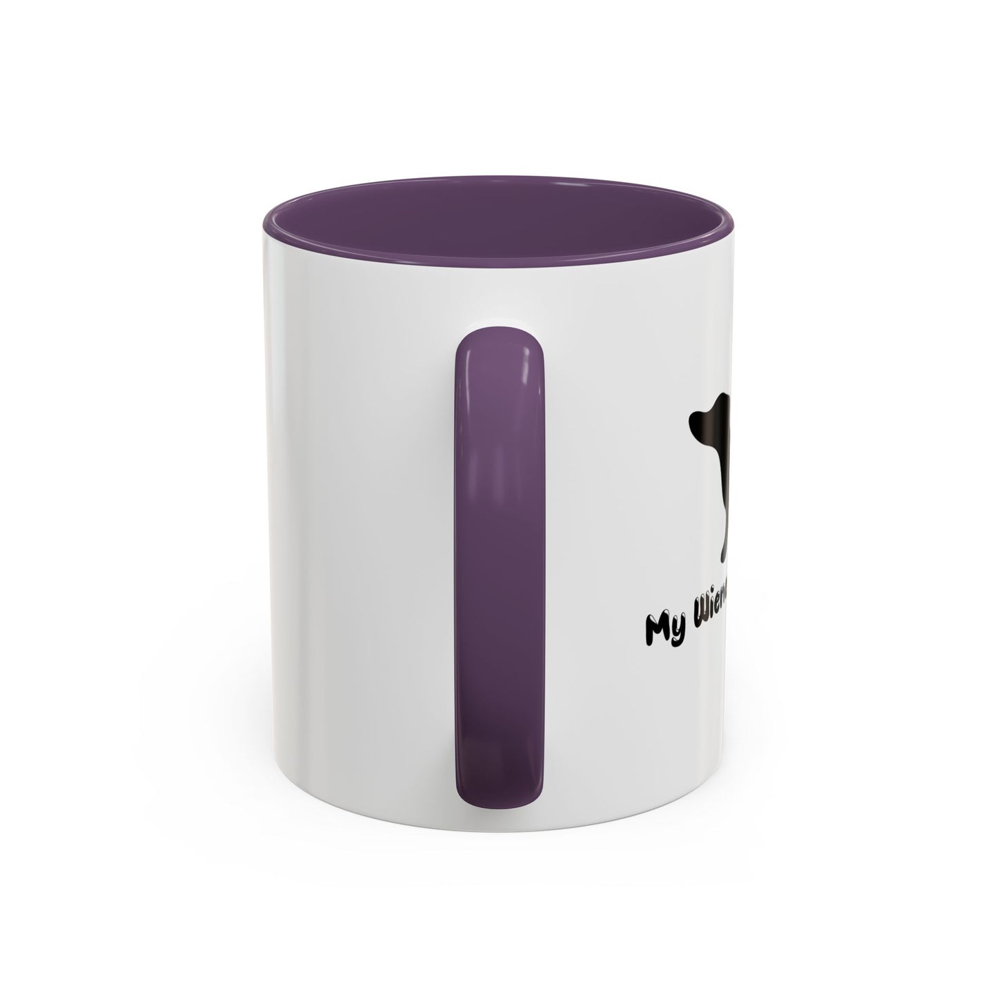 MY WIENER DOES TRICKS Accent BiColor Funny Sarcastic Mug